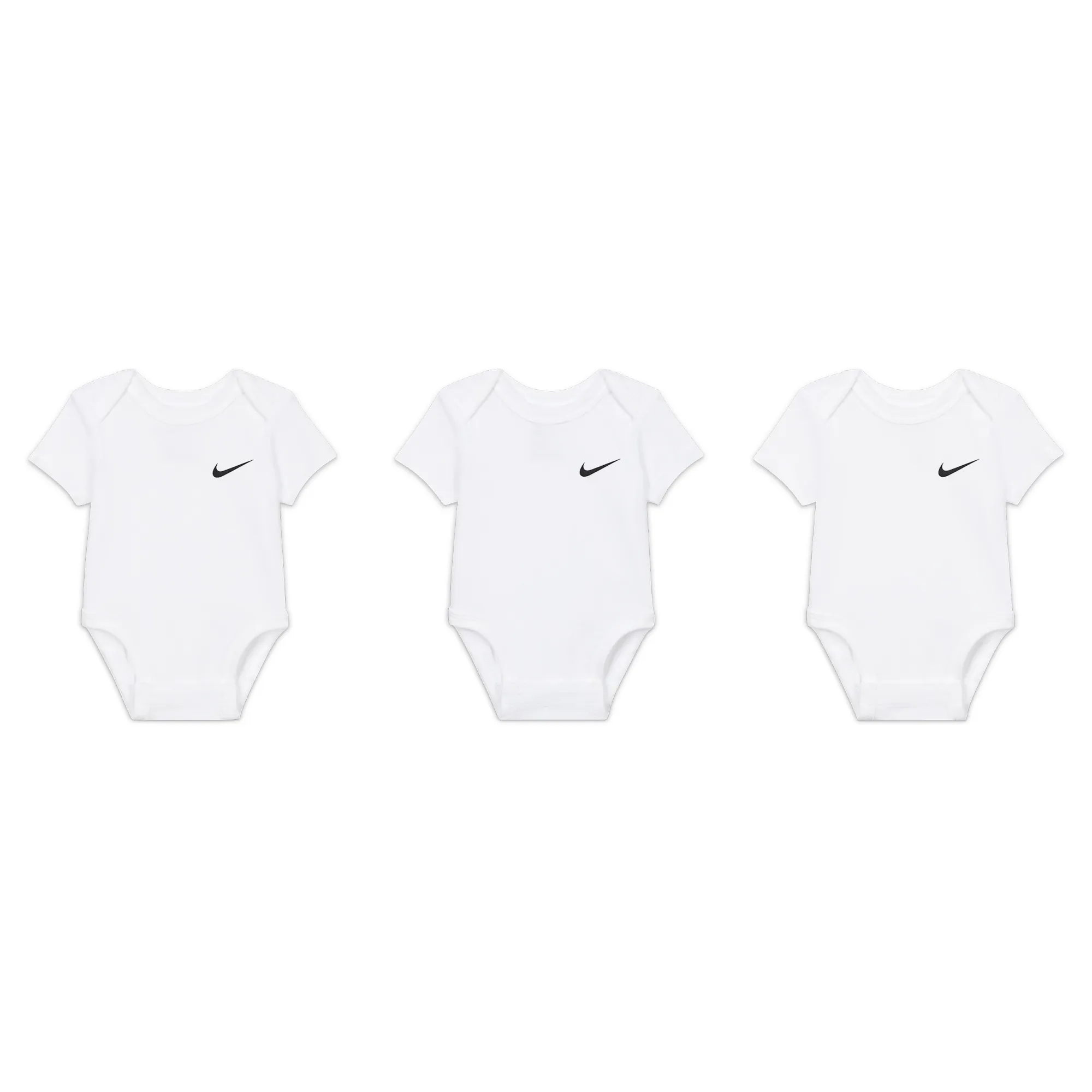 Nike Baby (0–9M) Swoosh Bodysuits (3-Pack) - White - Cotton