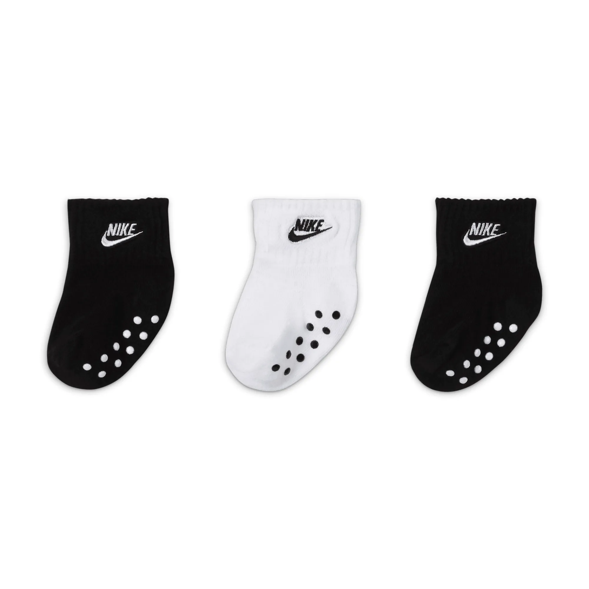 Nike Baby (6–12M) Gripper Ankle Socks (3 Pairs) - Multi-Colour
