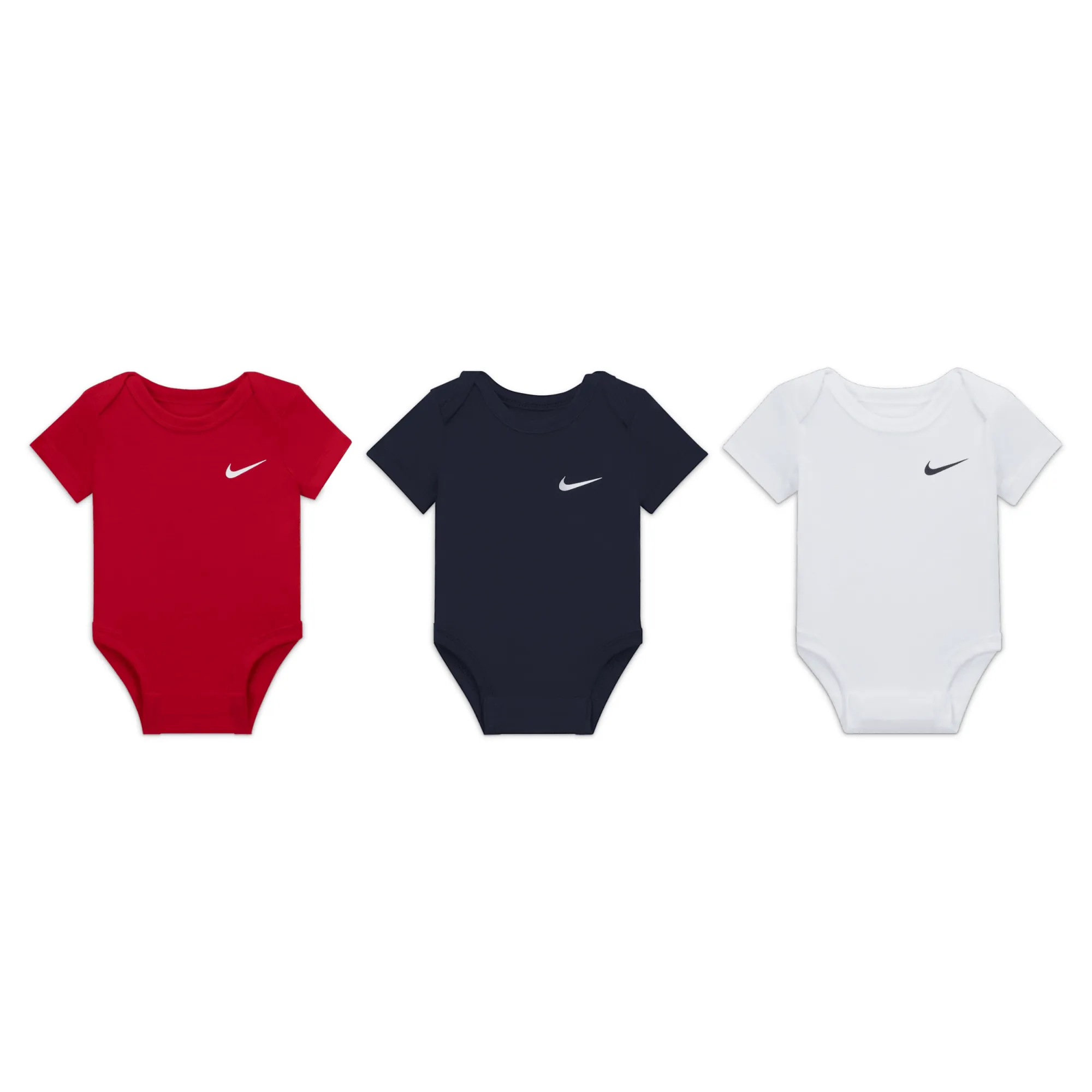 Nike Baby (0–9M) Swoosh Bodysuits (3-Pack) - Cotton