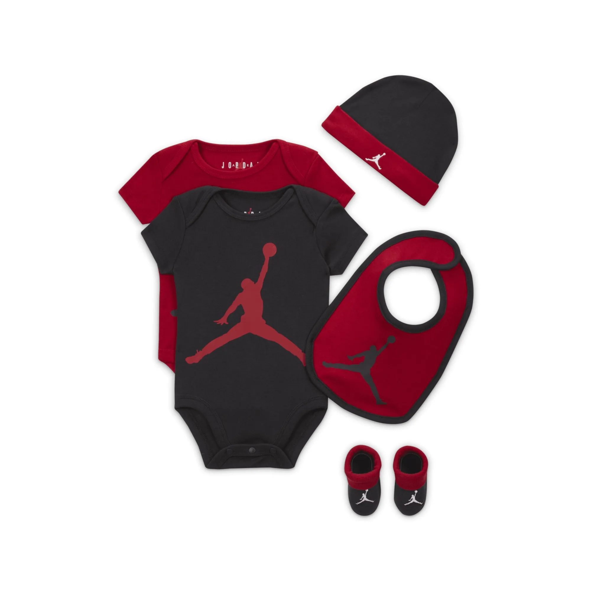 Nike Jordan 5-Piece Core Gift Set Baby 5-Piece Bodysuit Boxed Set - Red