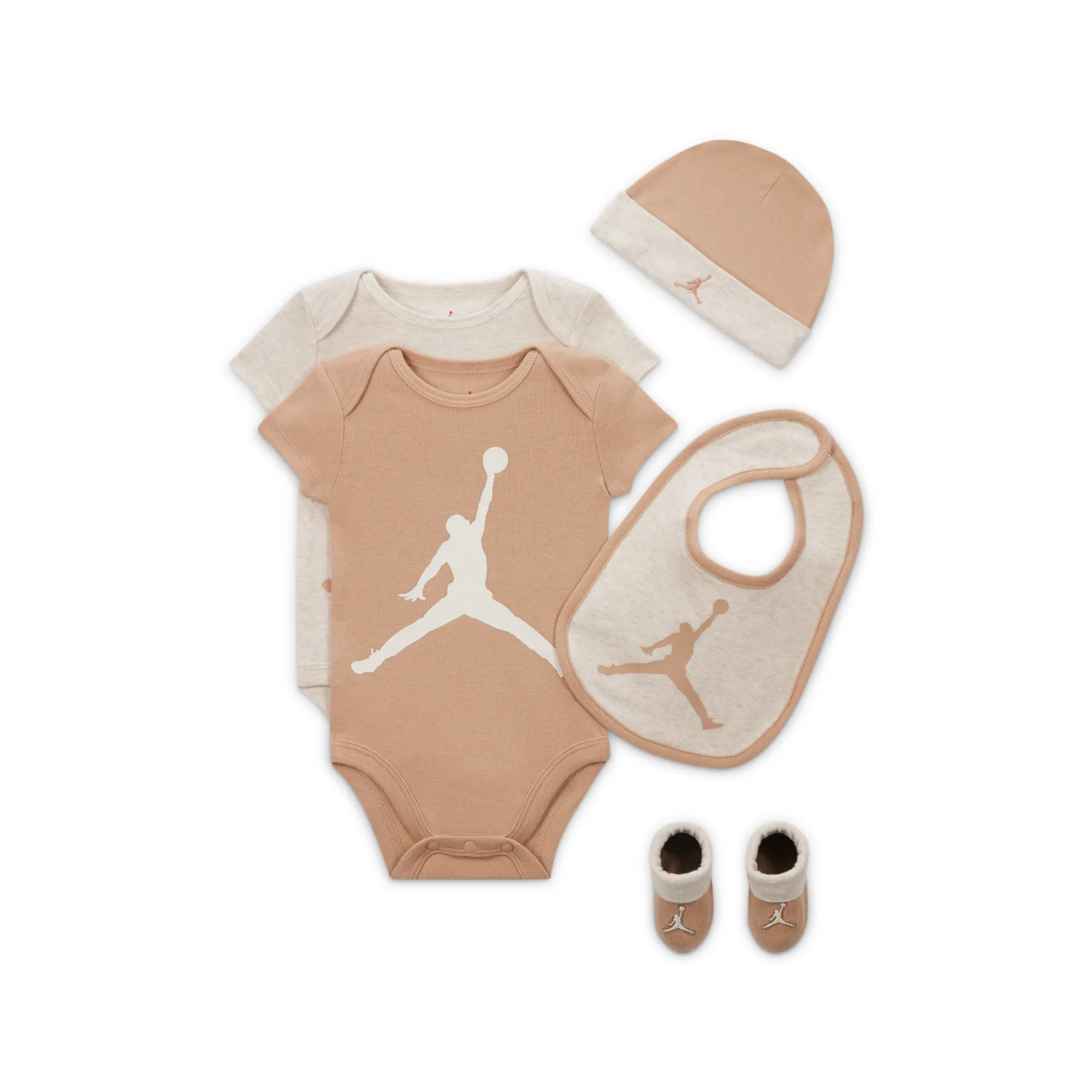 Nike Jordan 5-Piece Core Gift Set Baby 5-Piece Bodysuit Boxed Set - Brown - Cotton