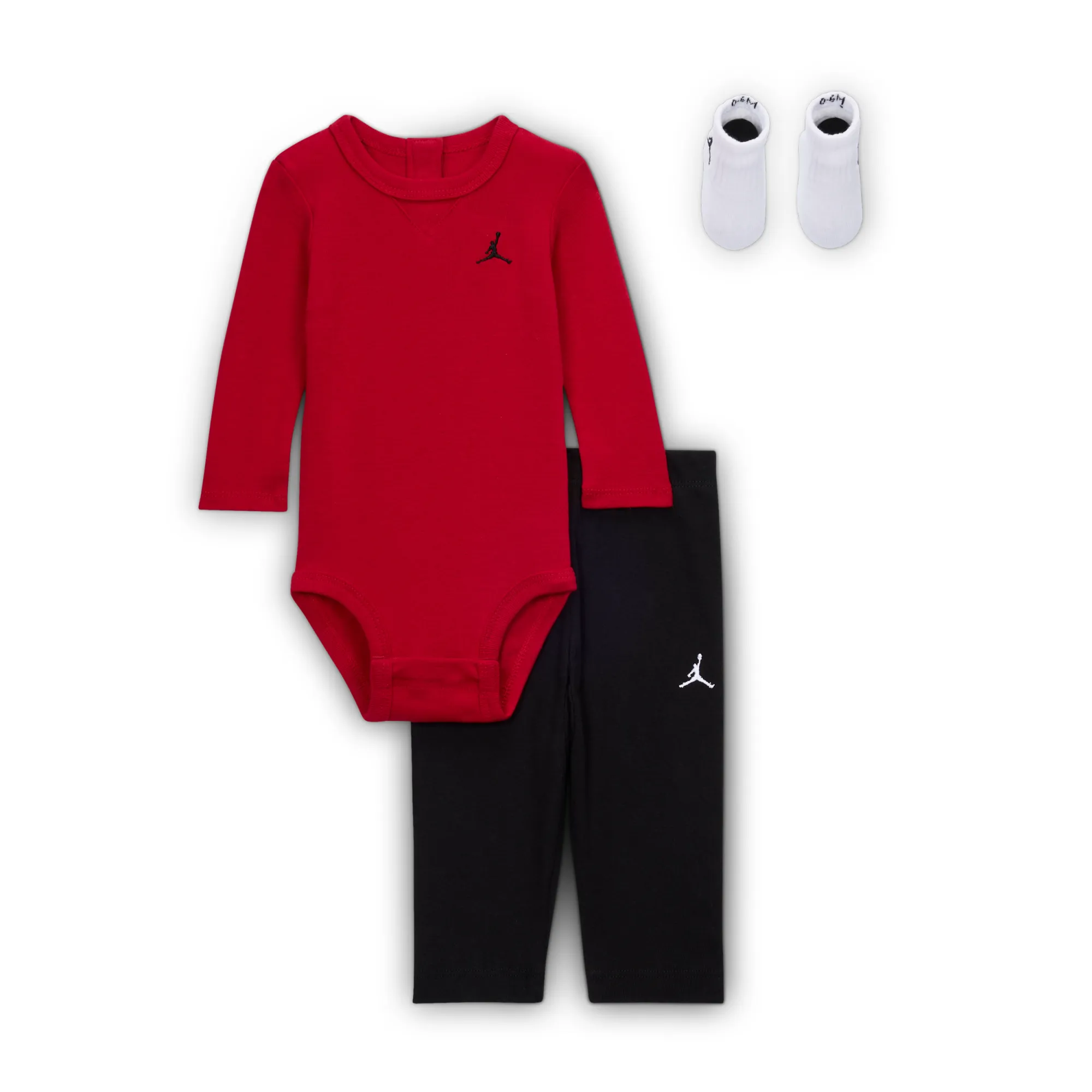 Nike Jordan Baby Essentials Long-Sleeve Bodysuit Boxed Set - Red - Cotton