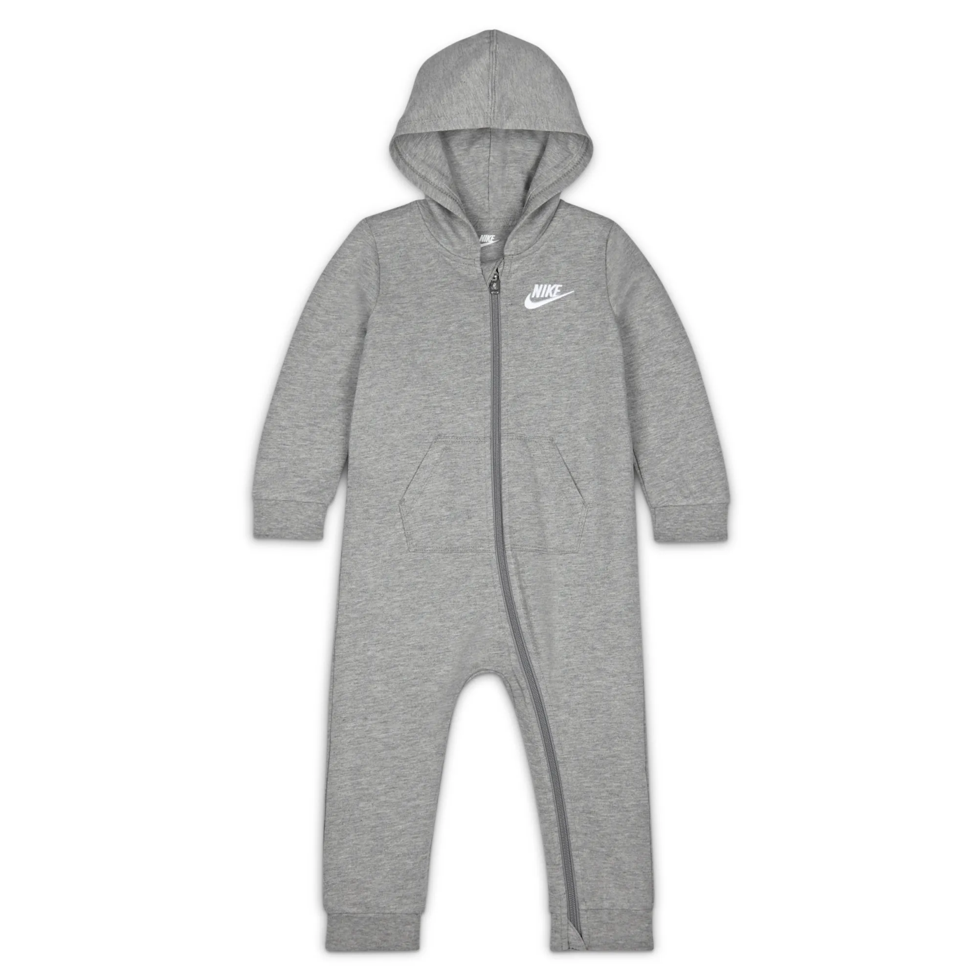 Nike Baby (12-24M) Hooded Futura Coverall - Grey - Cotton/Polyester