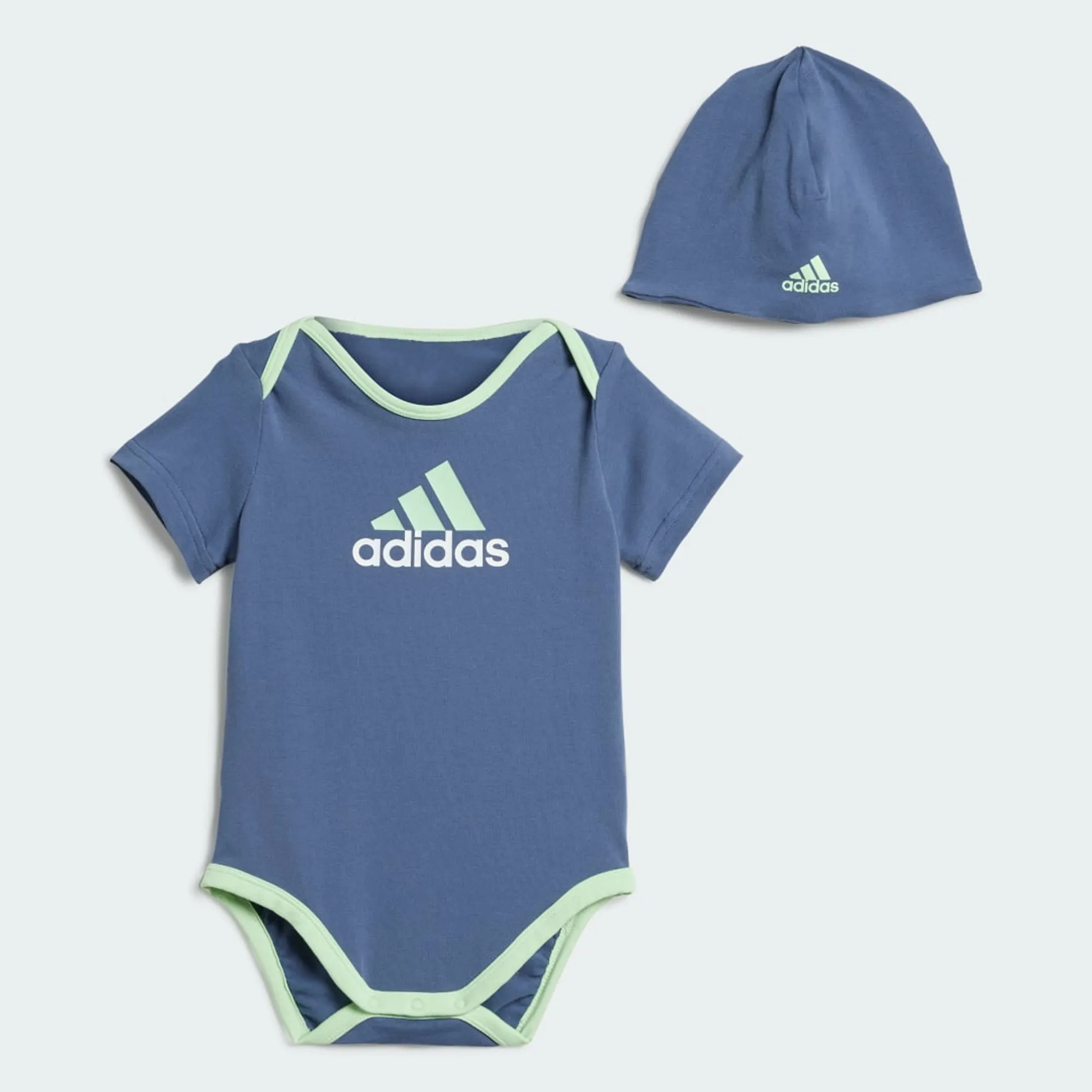 adidas Essentials Big Logo Bodysuit and Beanie Gift Set Kids