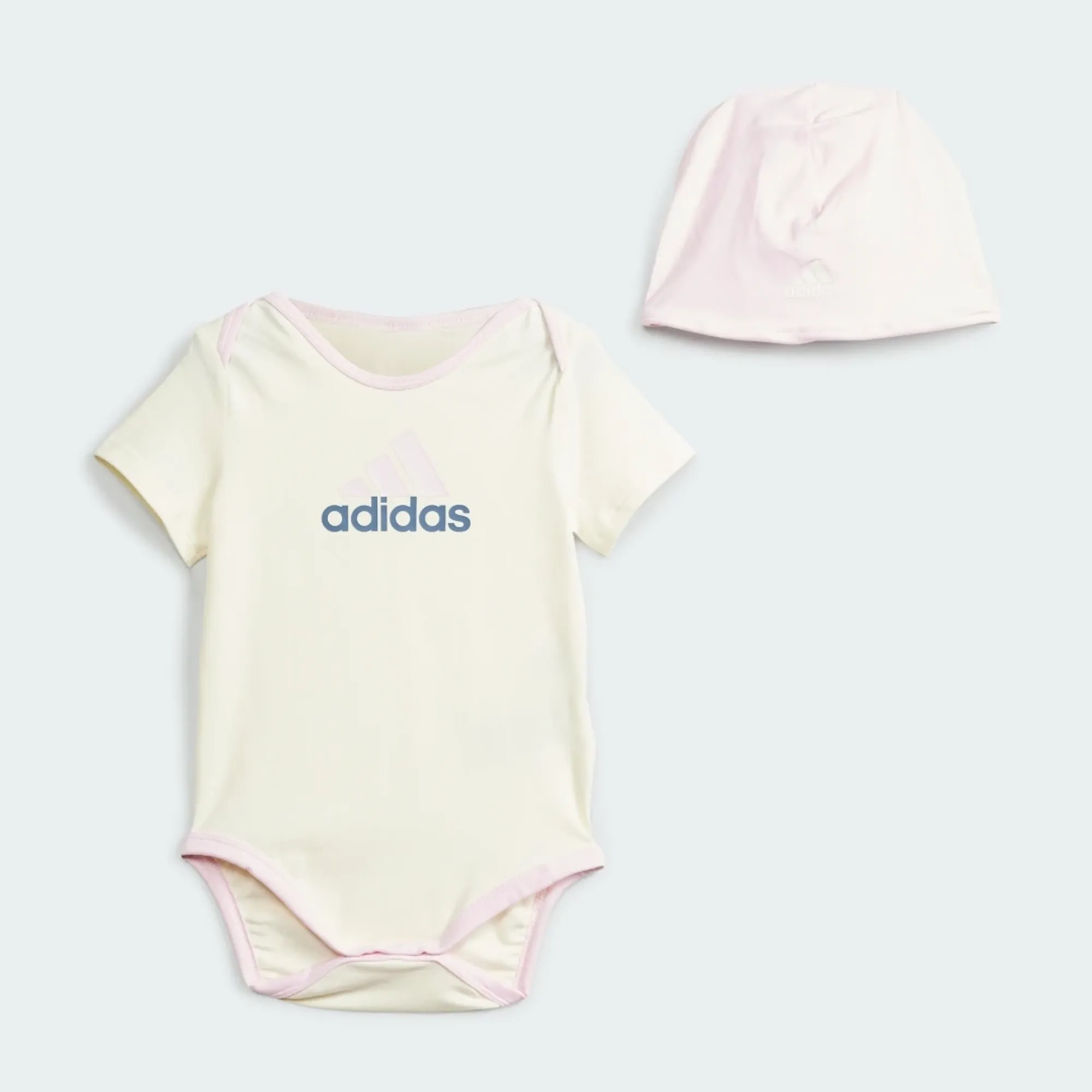 adidas Essentials Big Logo Bodysuit and Beanie Gift Set Kids