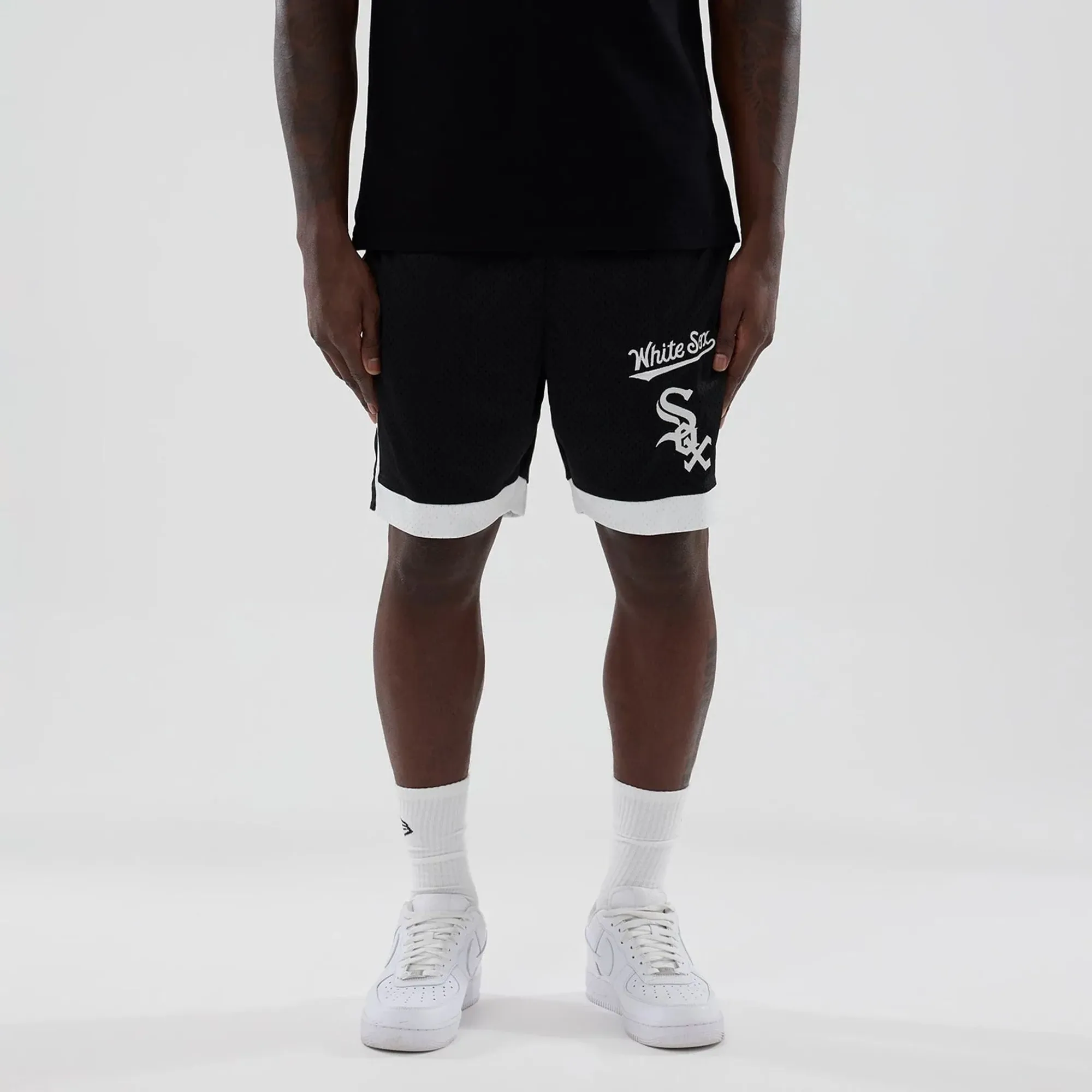 Chicago White Sox MLB Black Mesh Shorts New Era Cap adult unisex