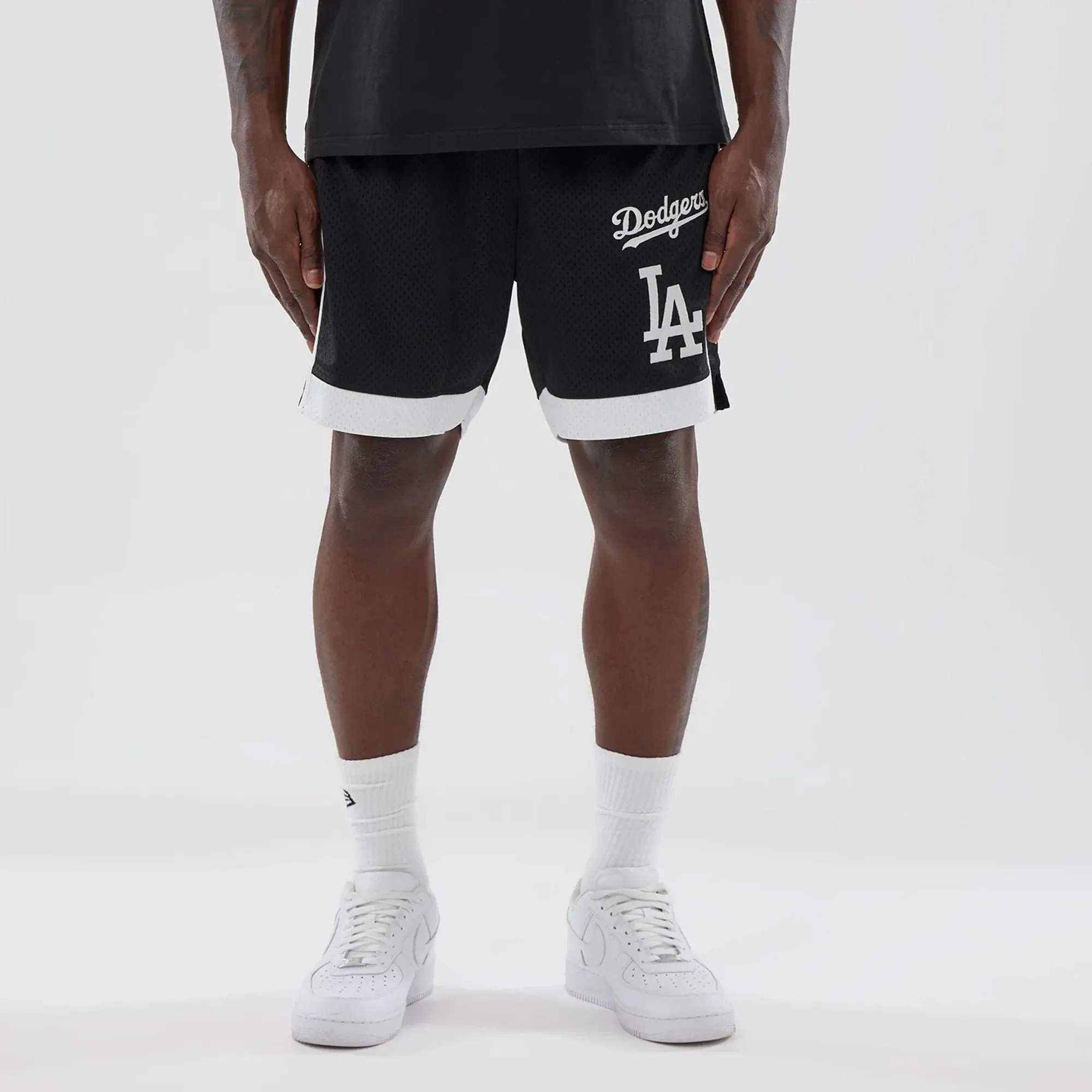 LA Dodgers MLB Black Mesh Shorts New Era Cap adult unisex