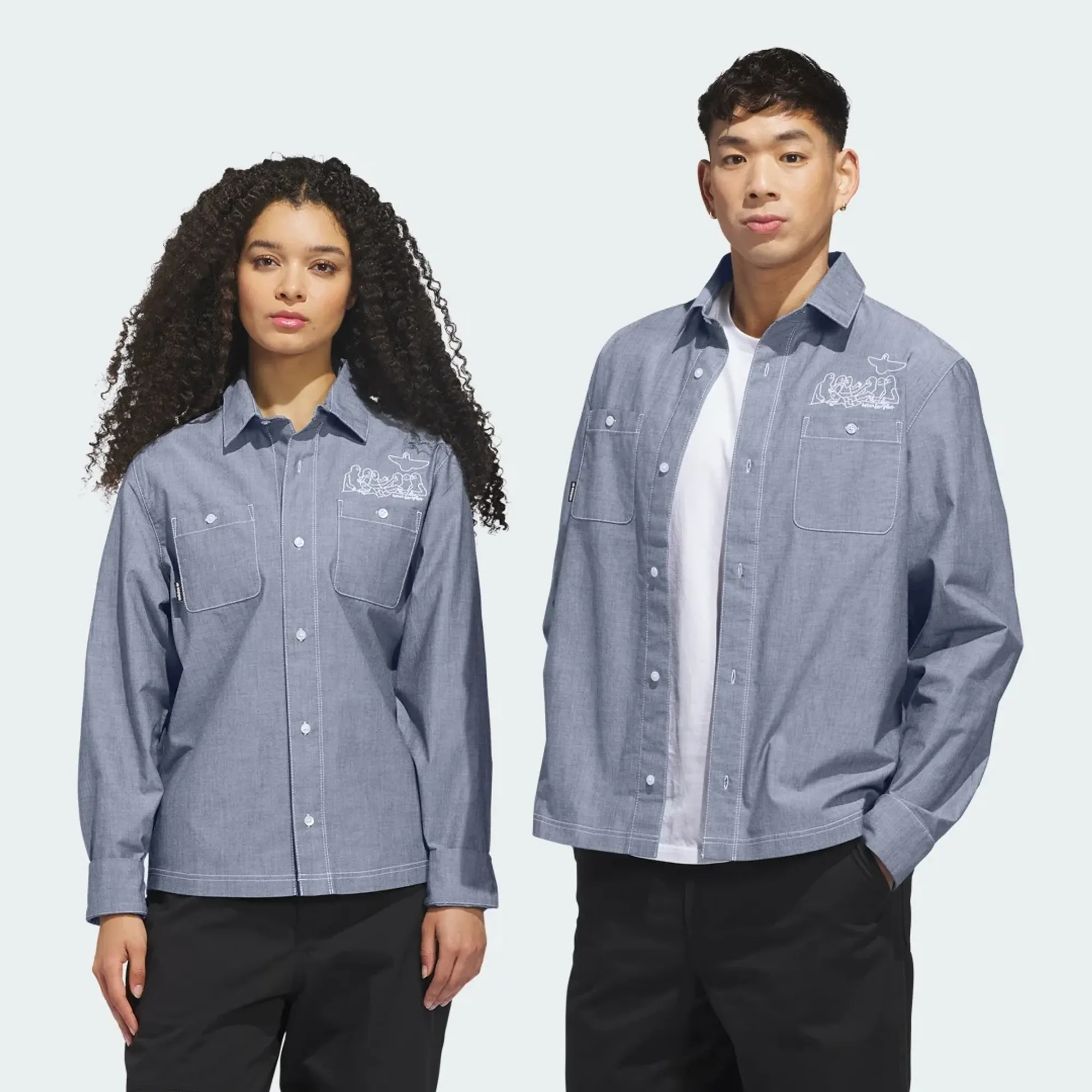 adidas SKATEBOARDING x MARK GONZALES LONG SLEEVE BUTTON UP SHIRT