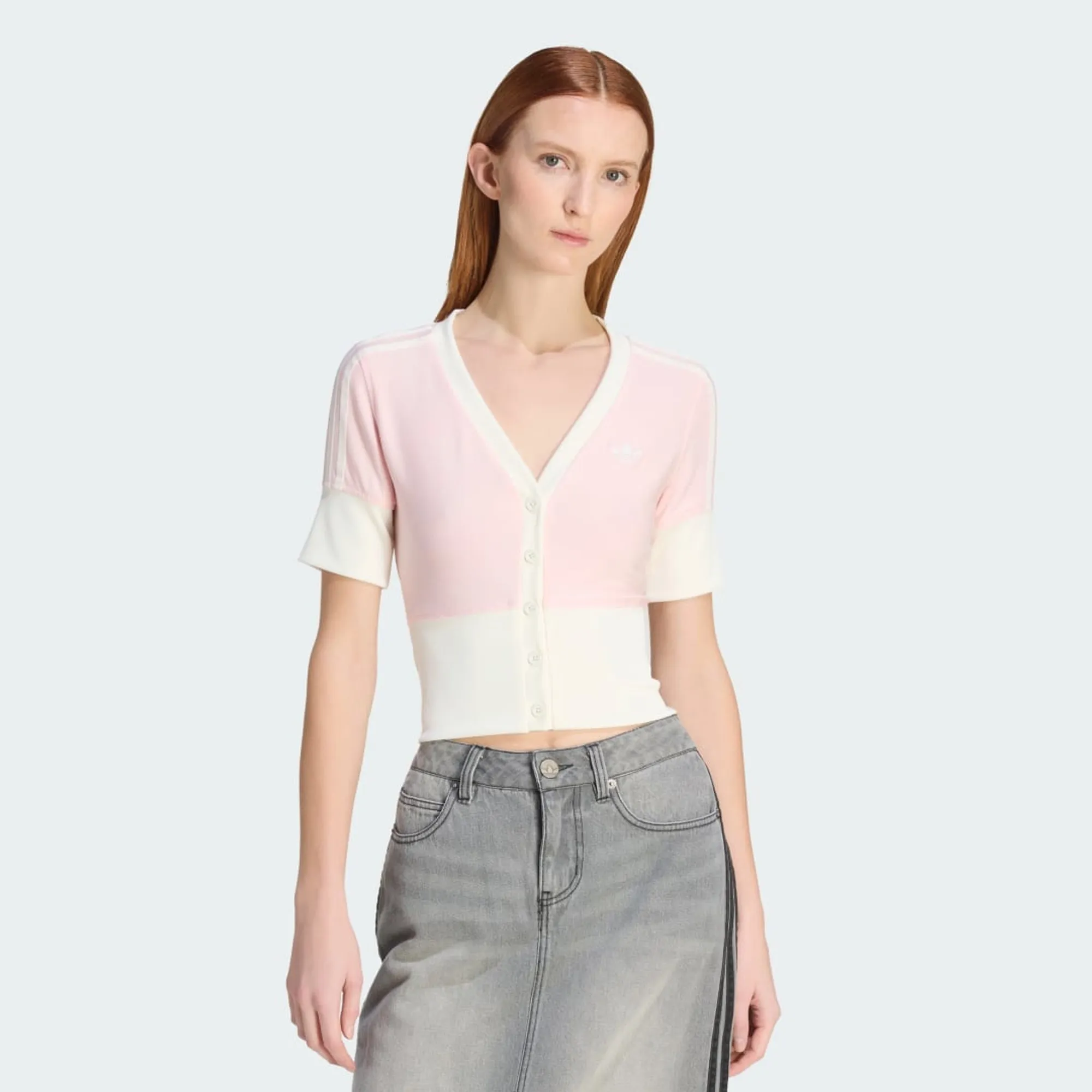 adidas V-NECK SHIRT WITH BUTTONS