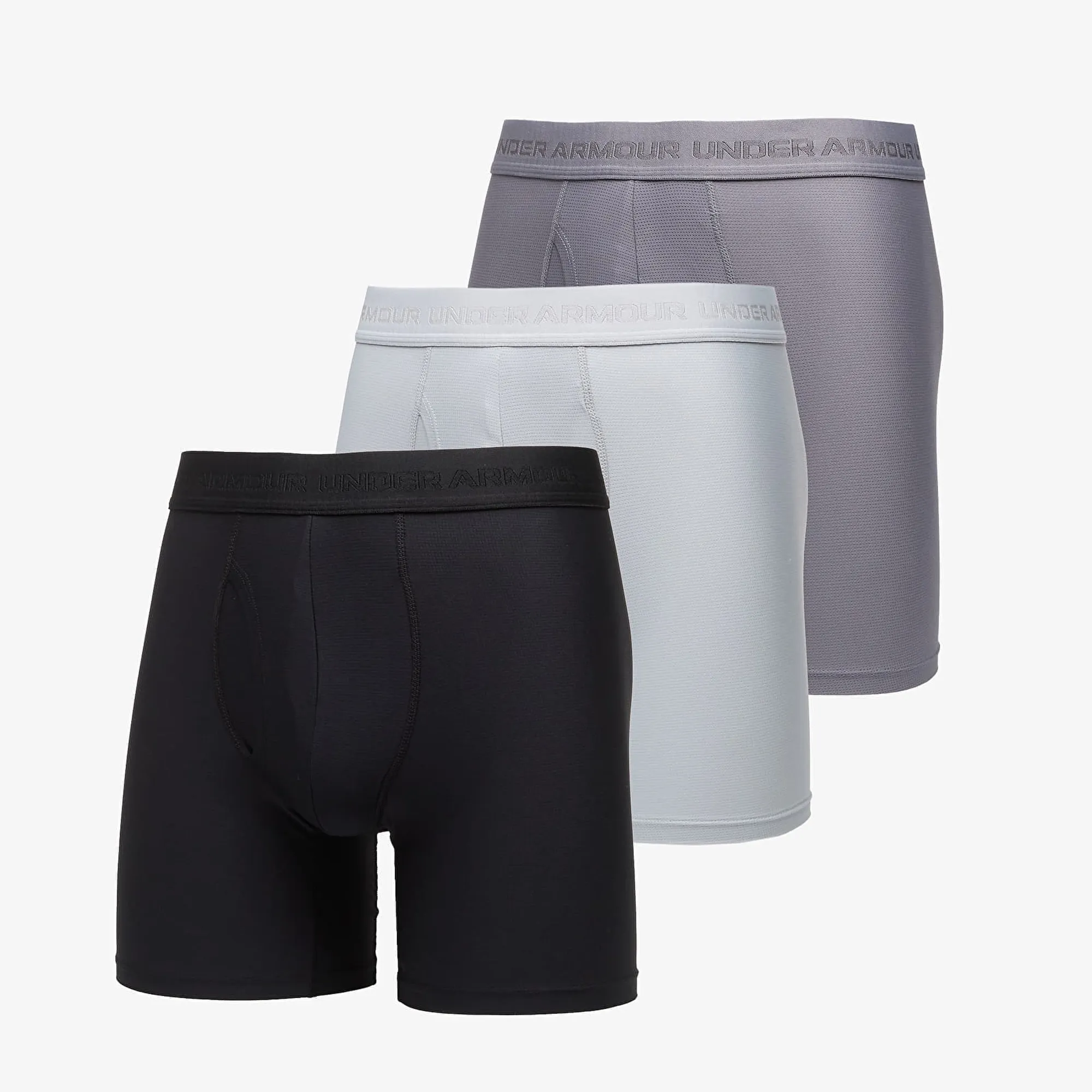 Under Armour  Performance Tech Mesh Mod Men's 6" 3-Pack Boxerjock® Mod Gray / Titan Gray / Mod Gray XXL