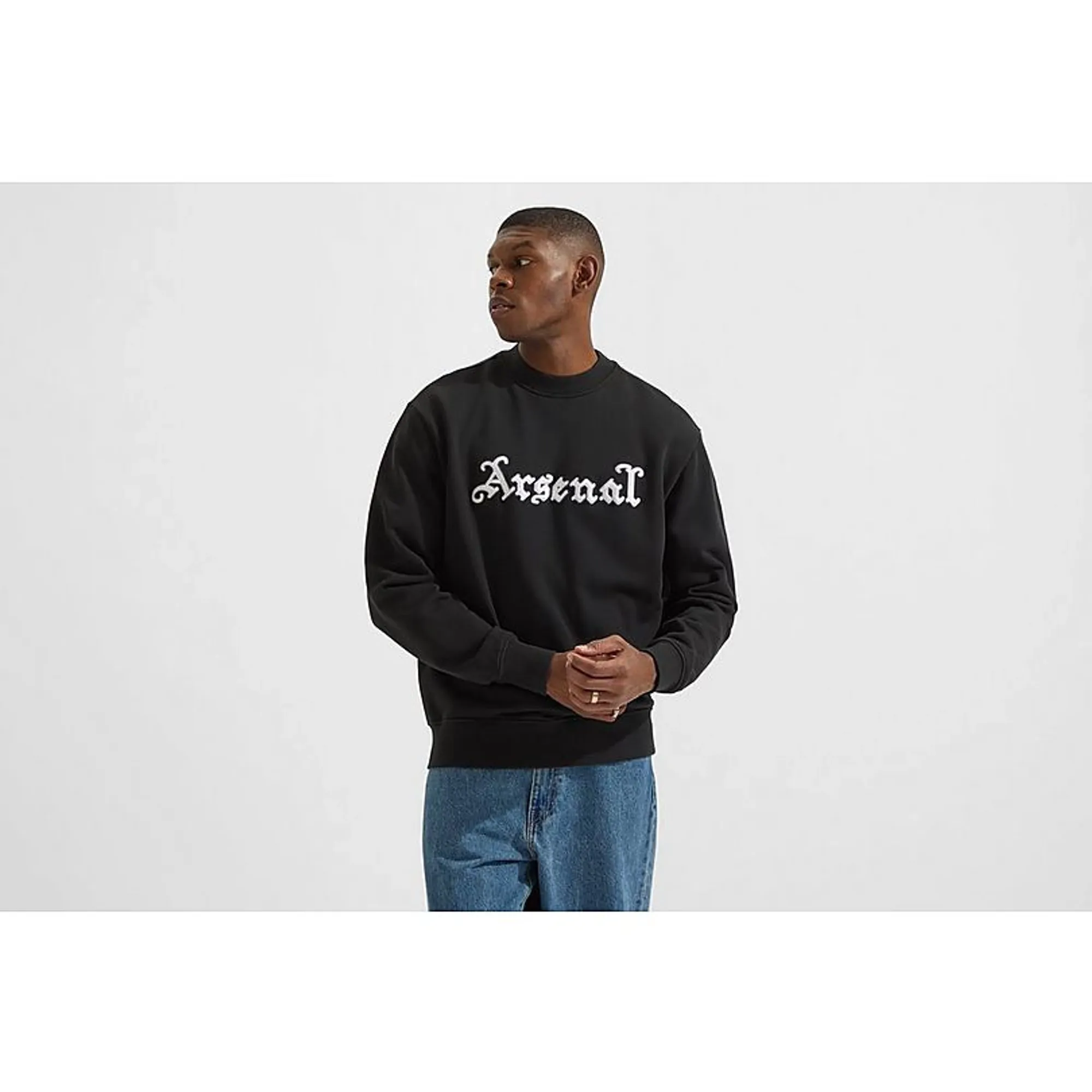 Arsenal Classics Unisex Gothic Black Crew Sweatshirt, Black