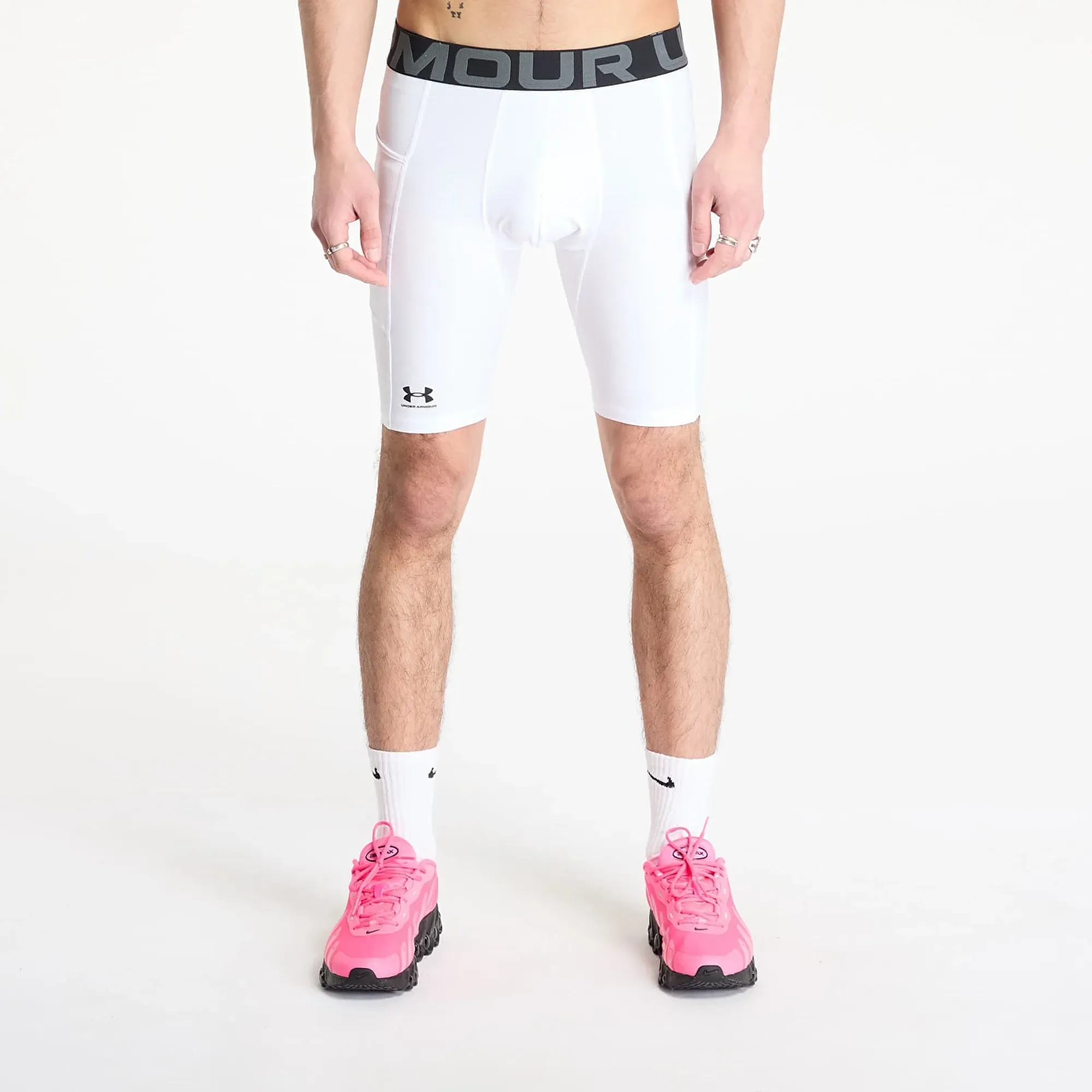 Under Armour Hg Armour Long Shorts White/ Black Xs