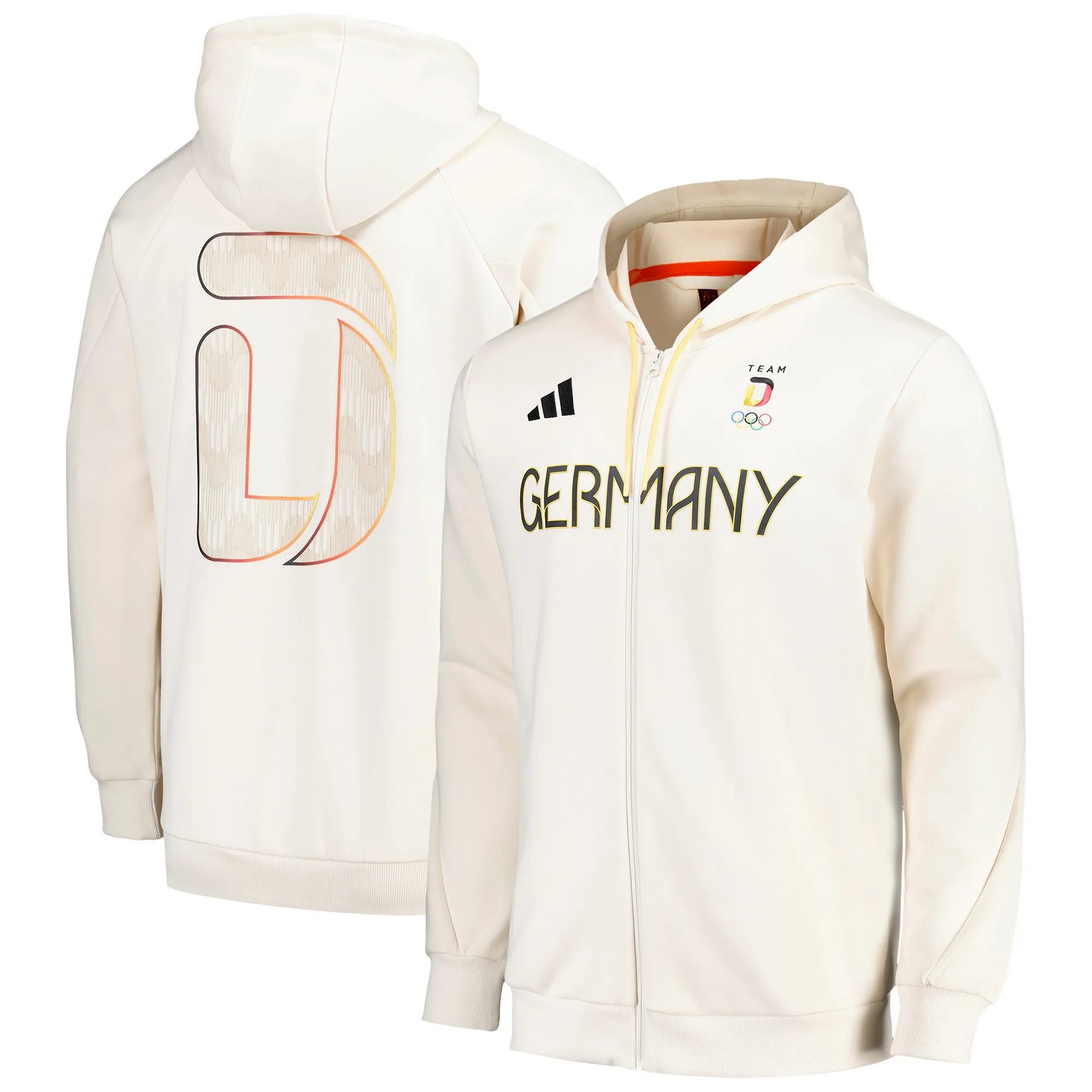Team D Adidas Village Full Zip Hoodie - White