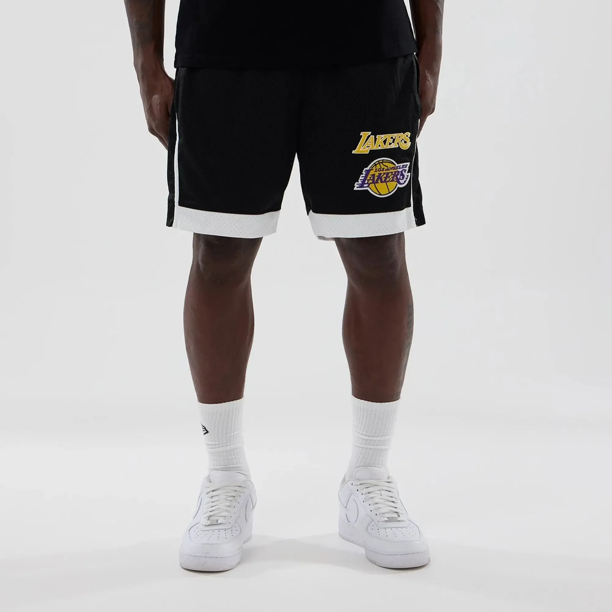 LA Lakers NBA Black Mesh Shorts New Era Cap adult unisex