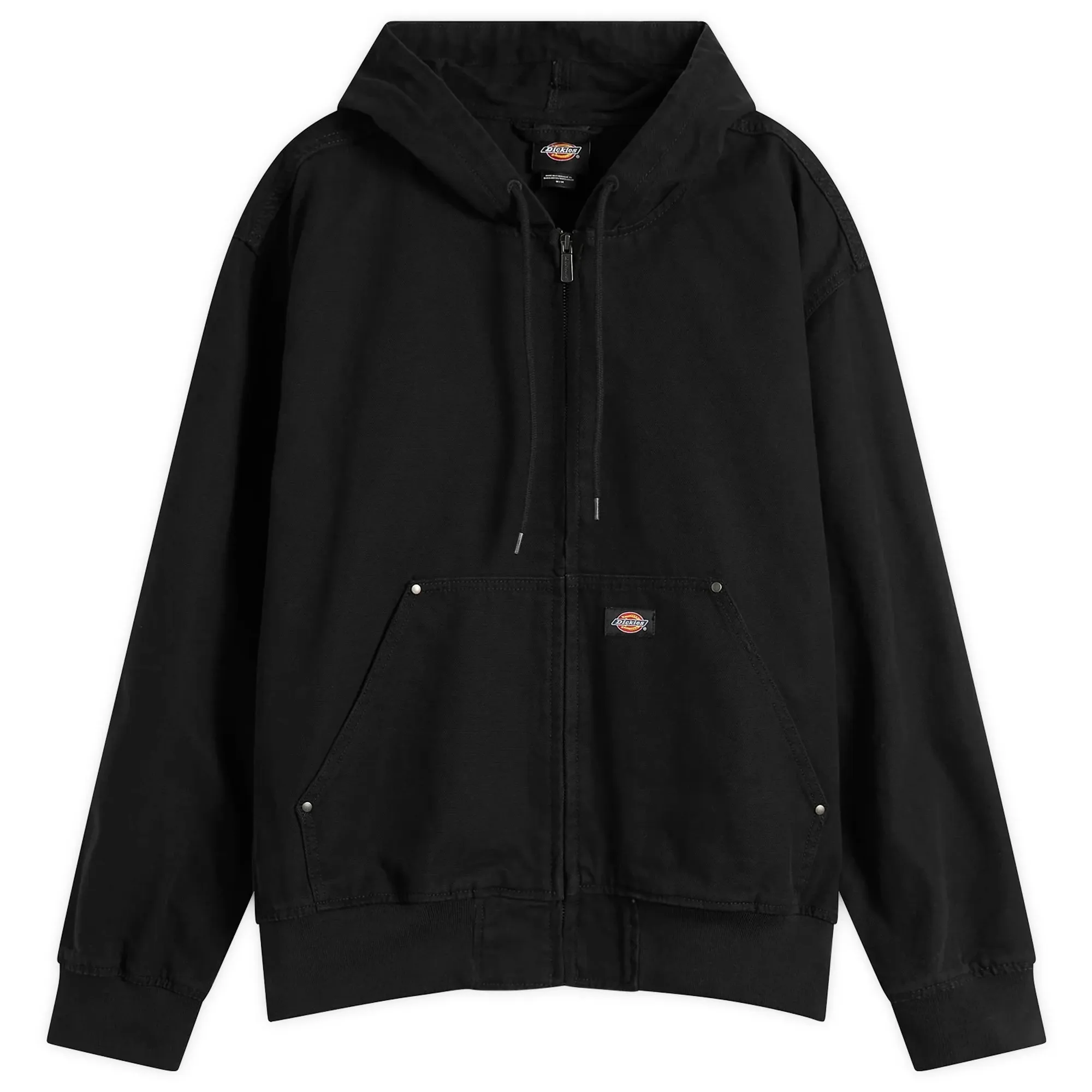 Dickies Men's Unlined Canvas Hooded Bomber Jacket Black