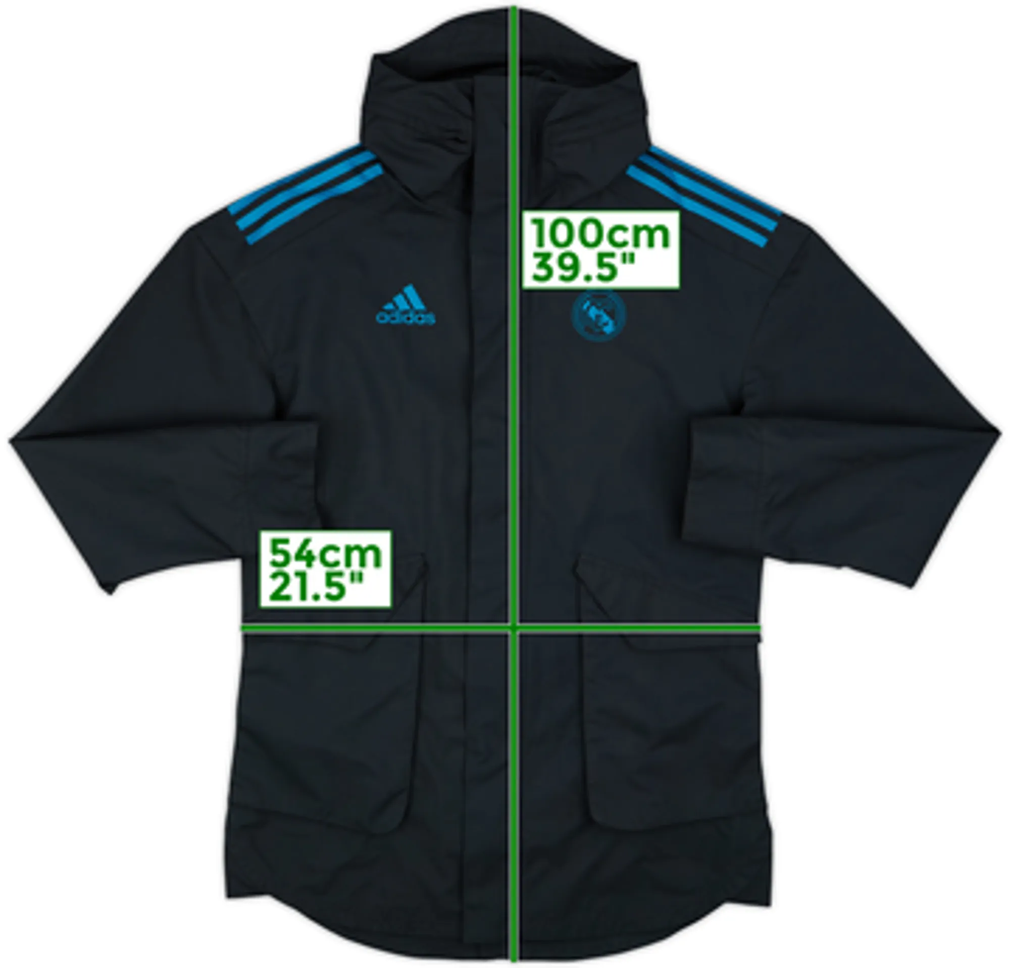 2017-18 Real Madrid adidas Hooded Rain Jacket - 10/10 - (M)