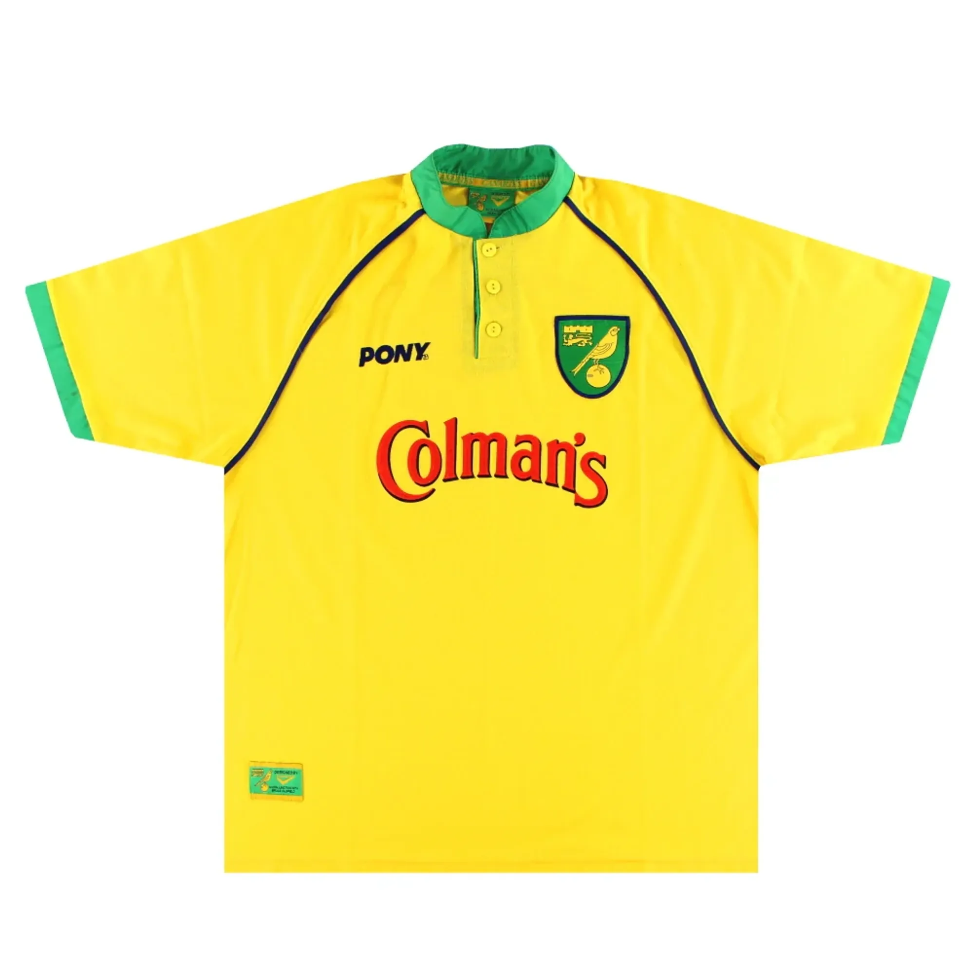 1997-99 Norwich City Pony Home Shirt XXL - Norwich City / Excellent 