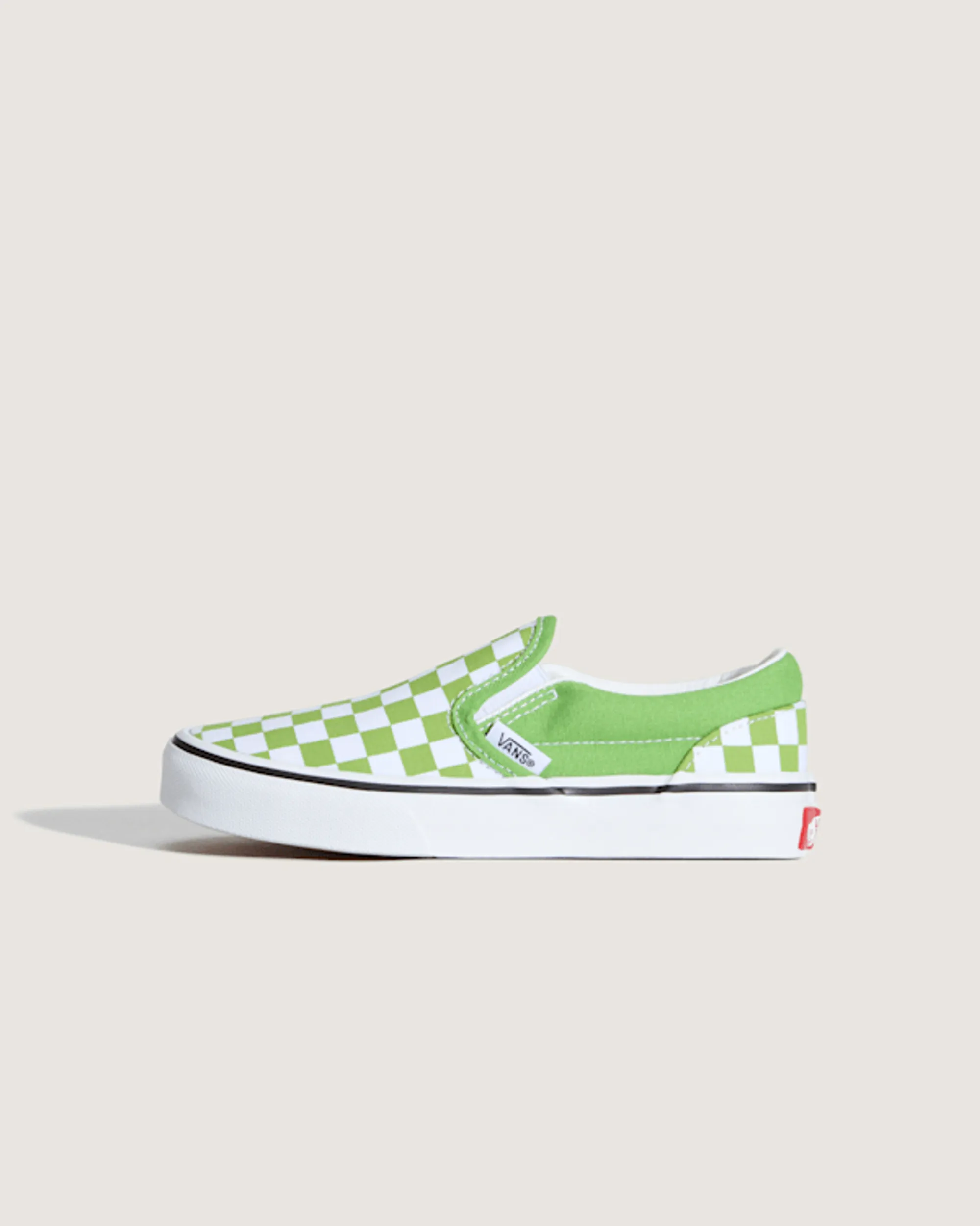 Vans - Kids Classic Slip-On Checkerboard Shoes (4-8 Years), Green