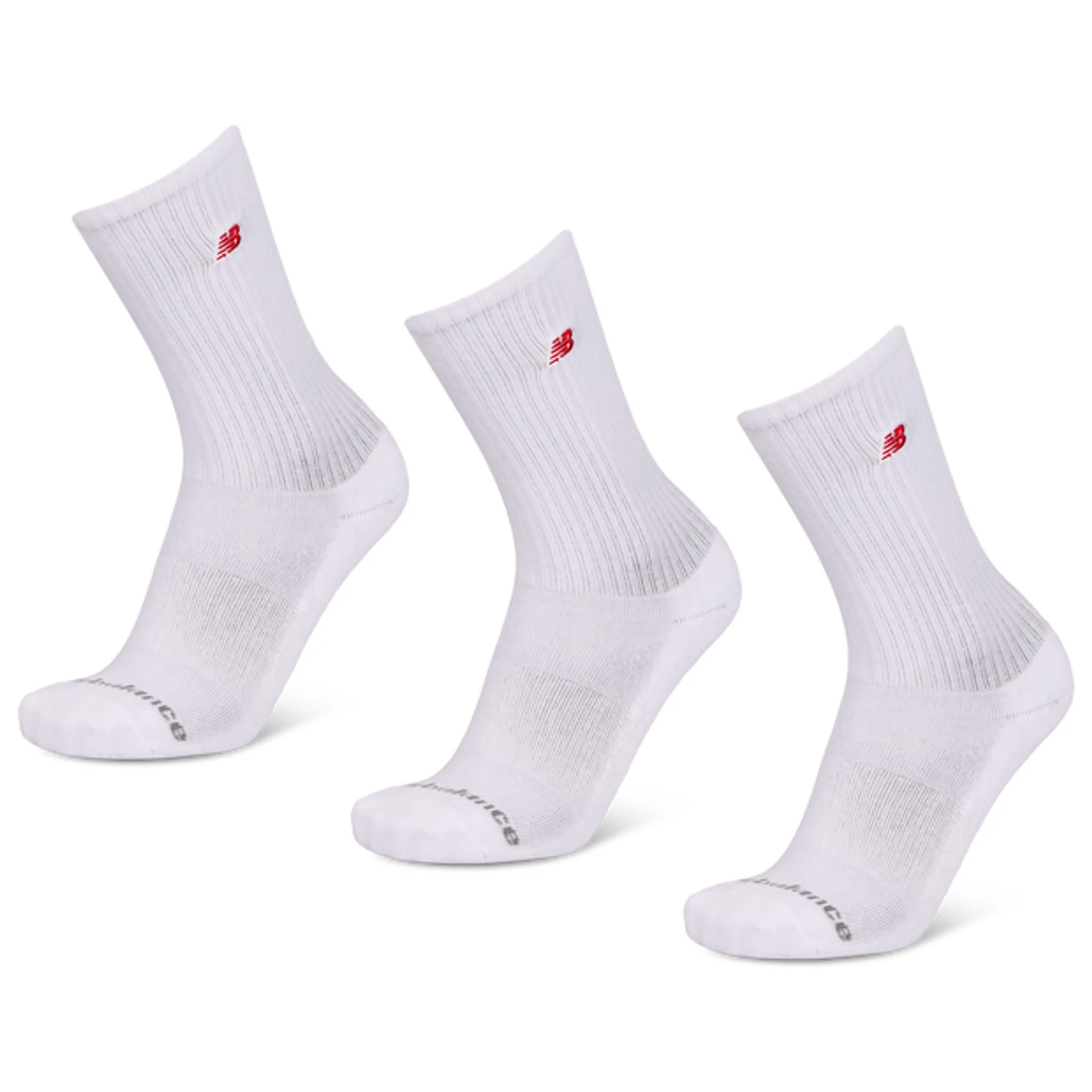 New Balance Crew 3 Pack Unisex Socks - White