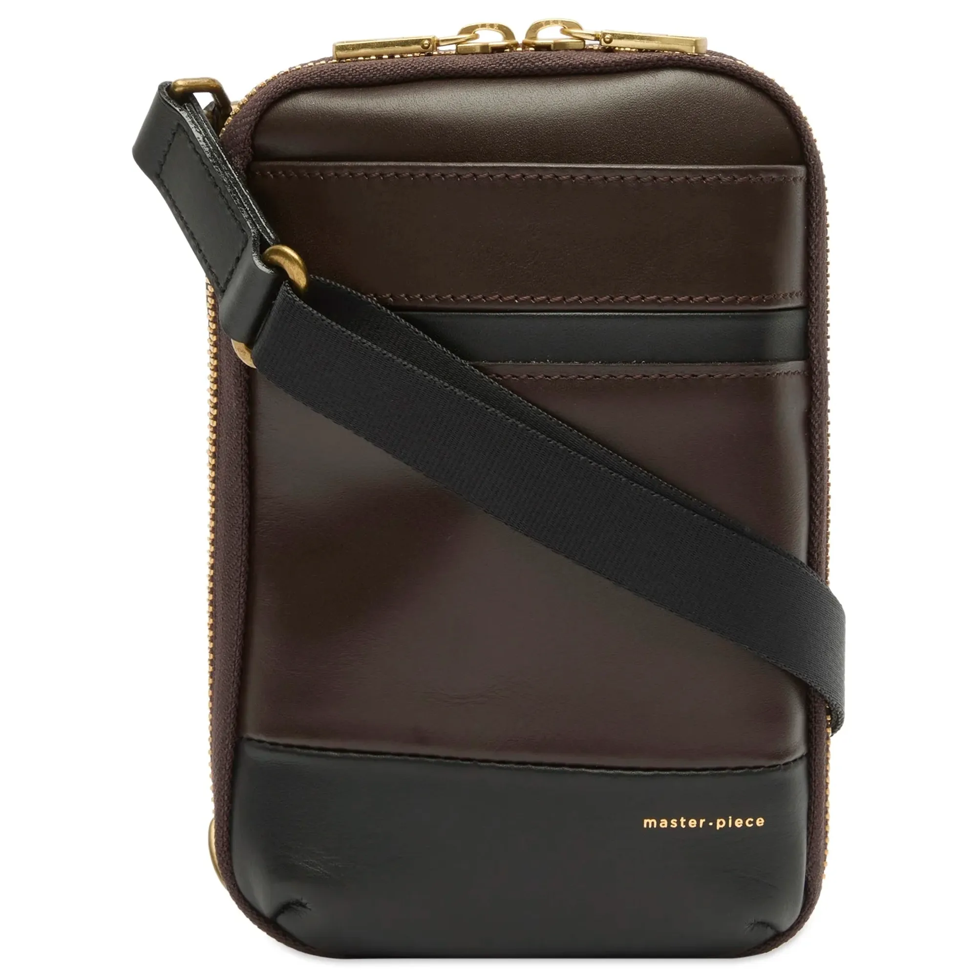 Master-Piece Gloss Leather Shoulder Bag Brown