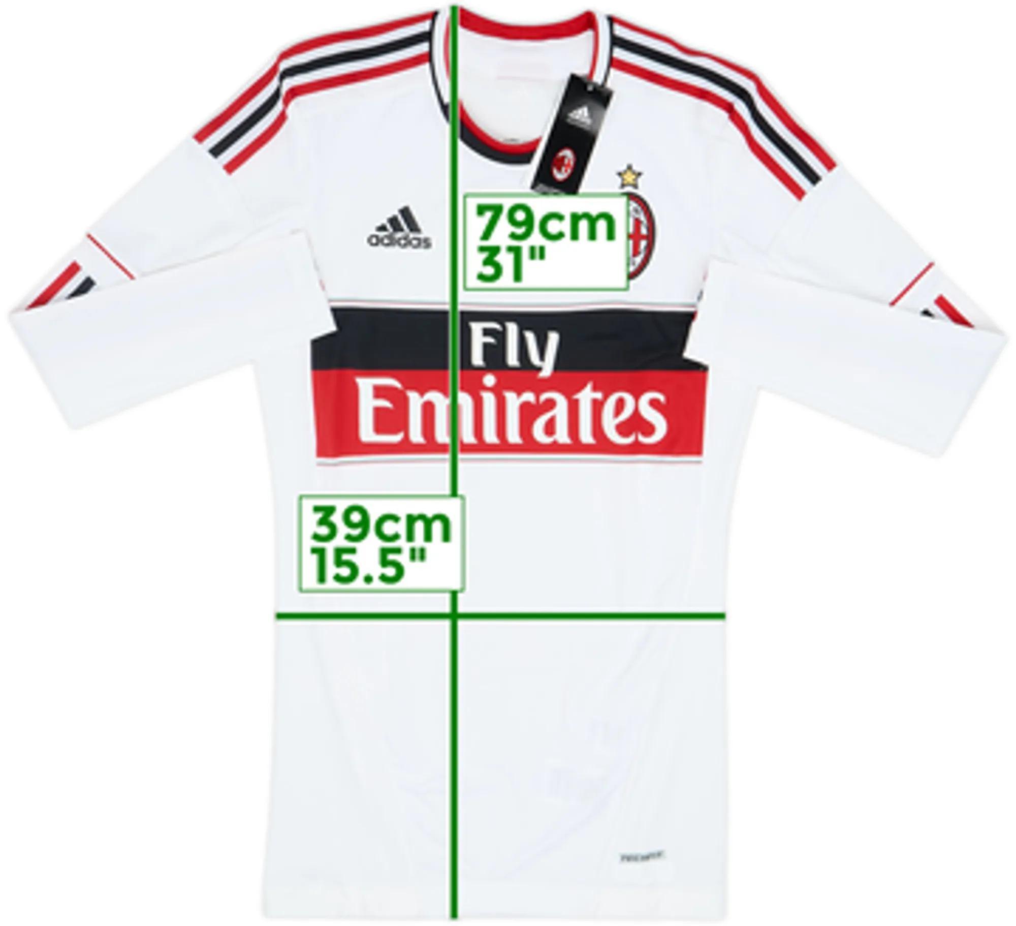 2012-13 AC Milan TechFit Player Issue Away L/S Shirt (M/L)
