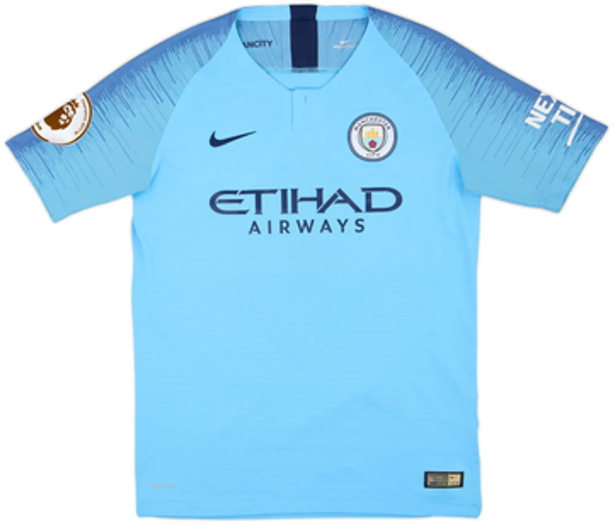 2018-19 Manchester City Authentic Home Shirt Kun Aguero #10 - 7/10 - (L.Boys)