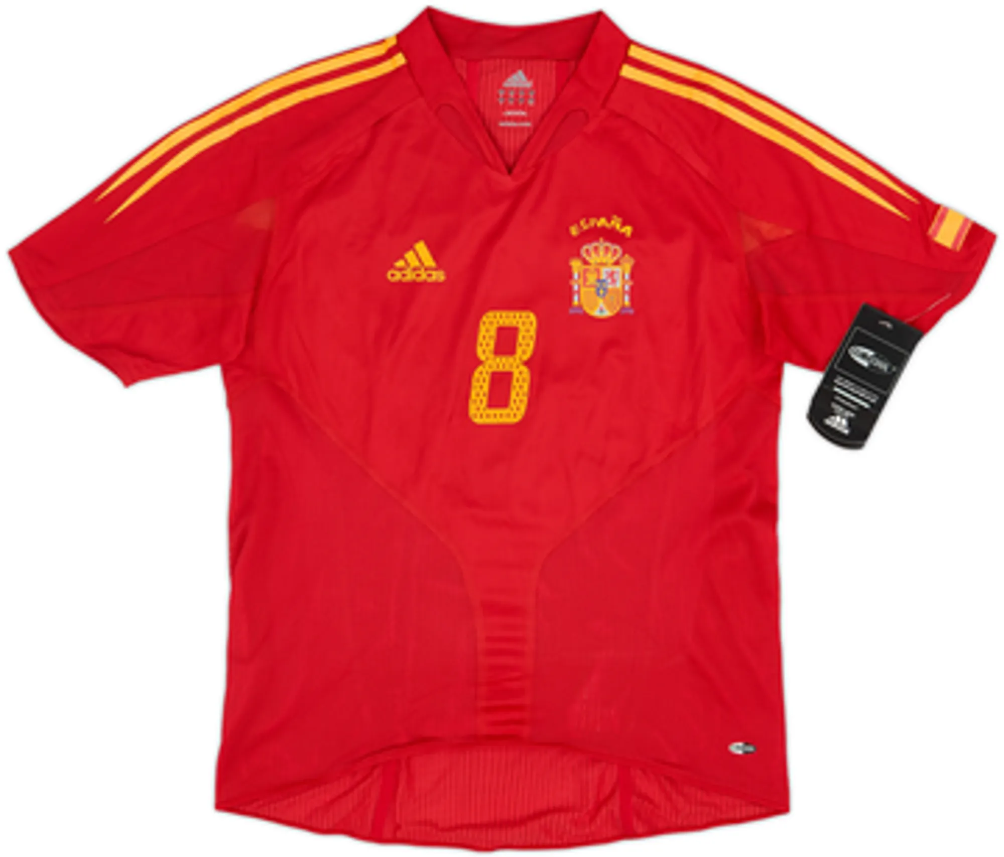 2004-06 Spain Player Issue Home Shirt De la Pena #8 (M)