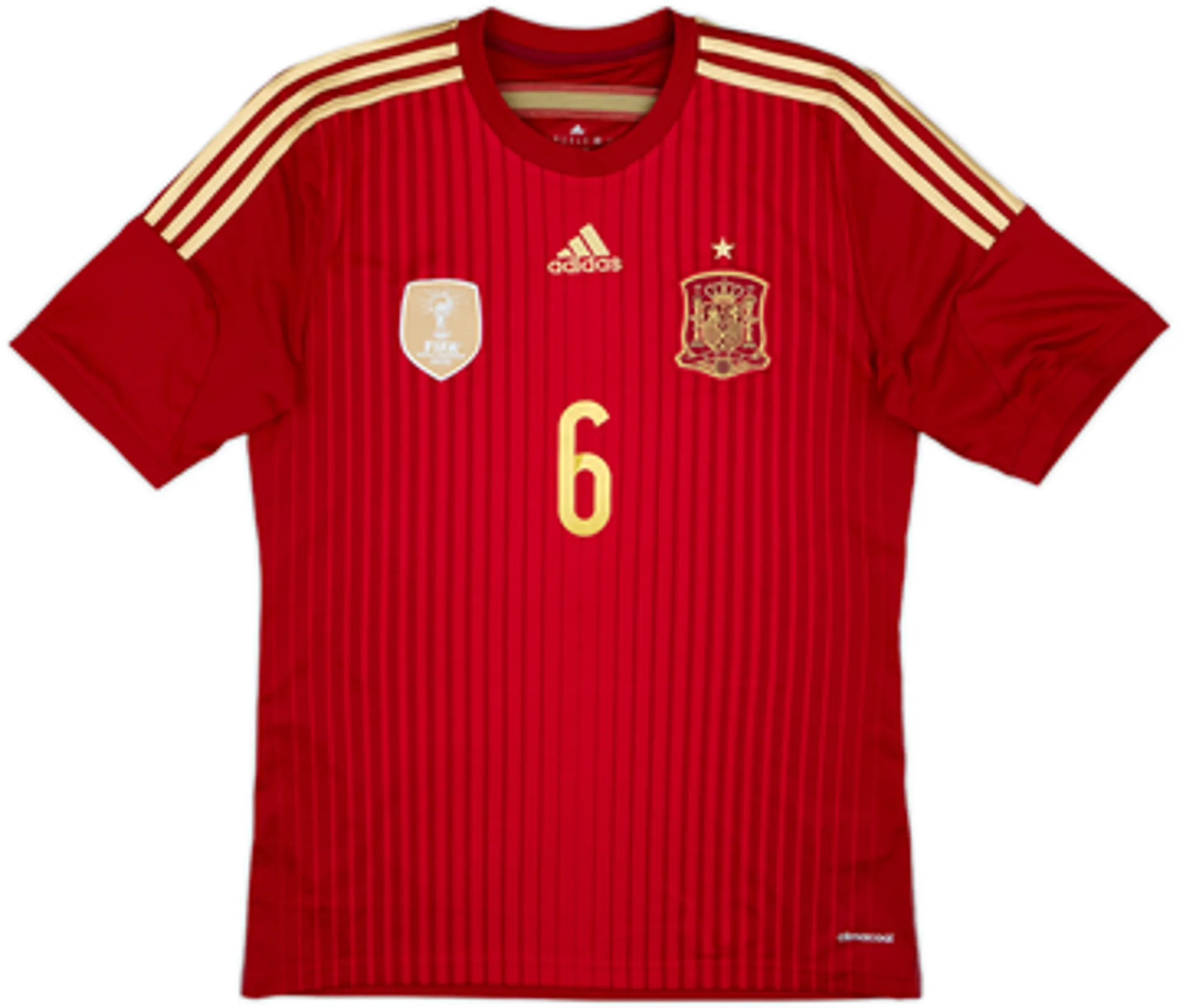 2013-15 Spain Home Shirt A.Iniesta #6 - 6/10 - (M)