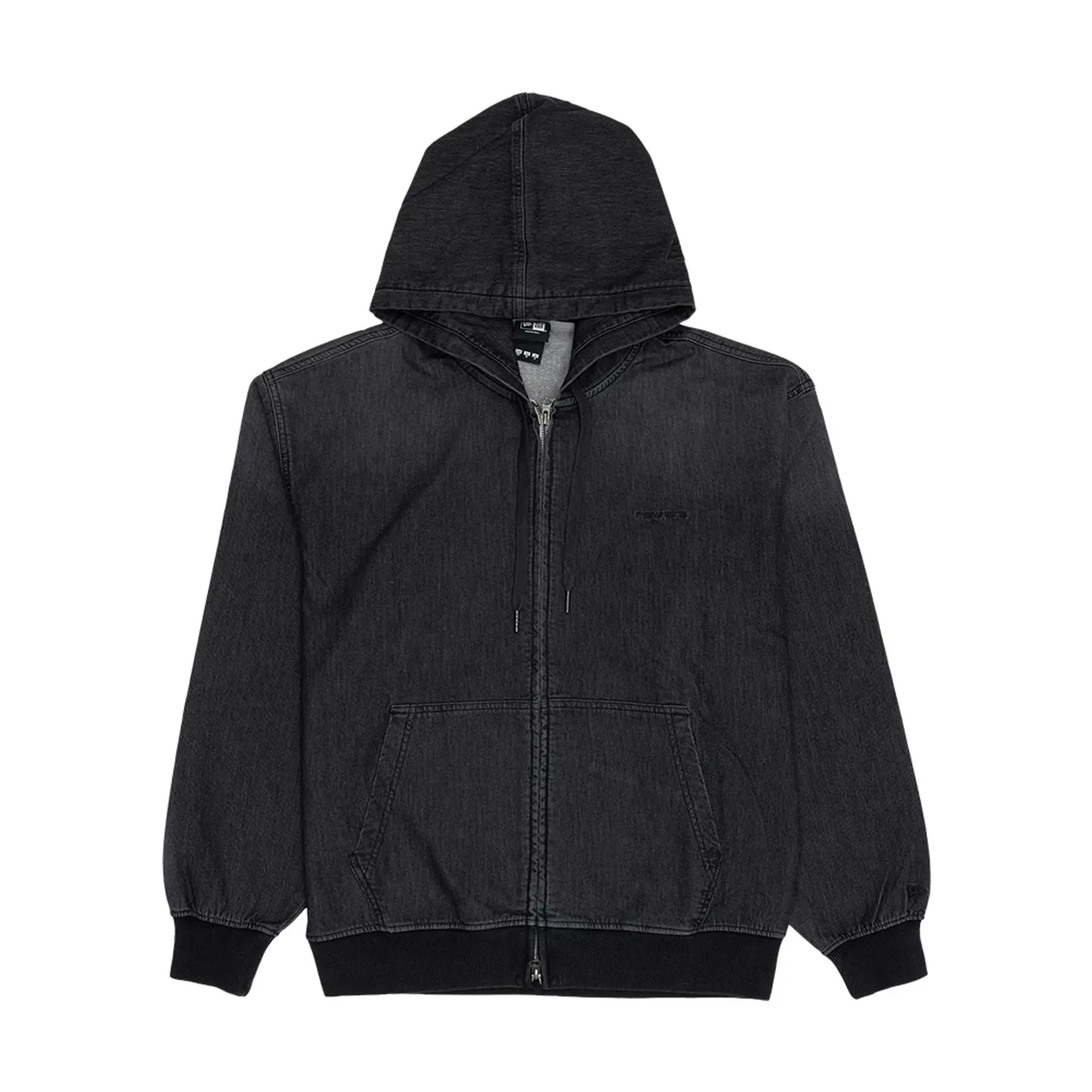 New Era Washed Black Full Zip Hoodie adult unisex