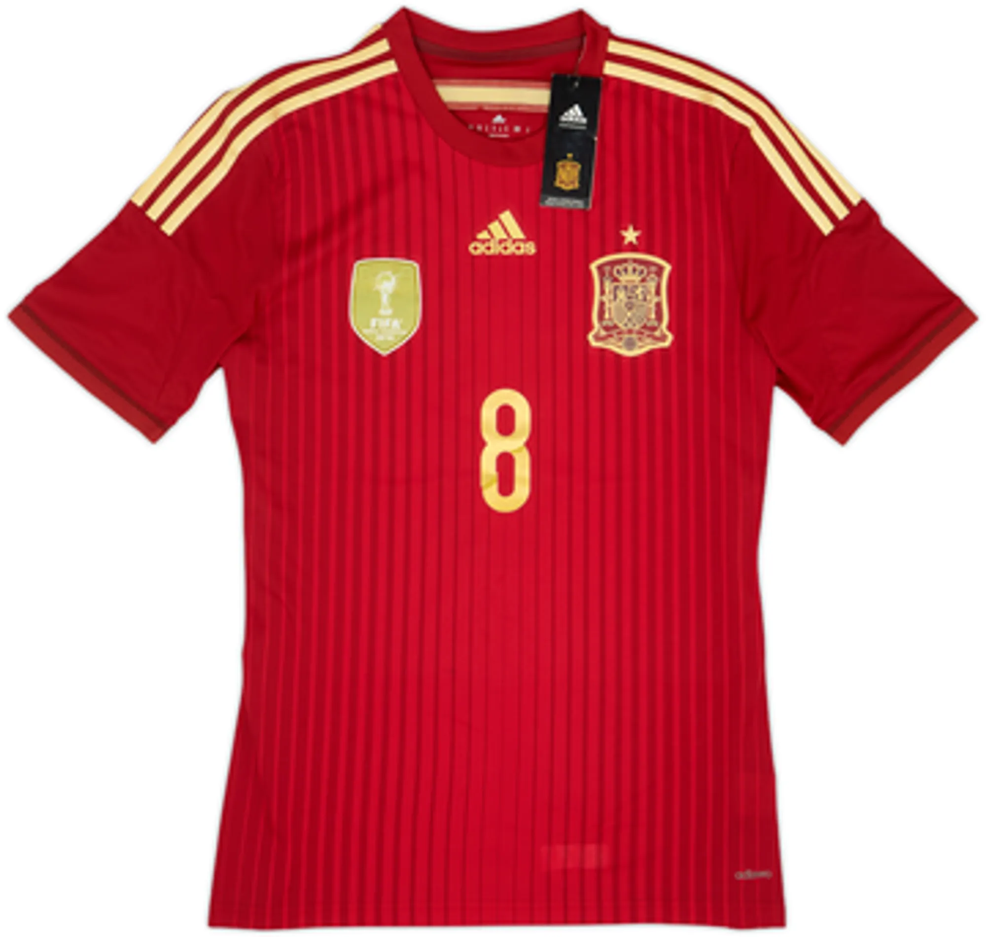 2013-15 Spain Authentic Home Shirt Xavi #8 (M)