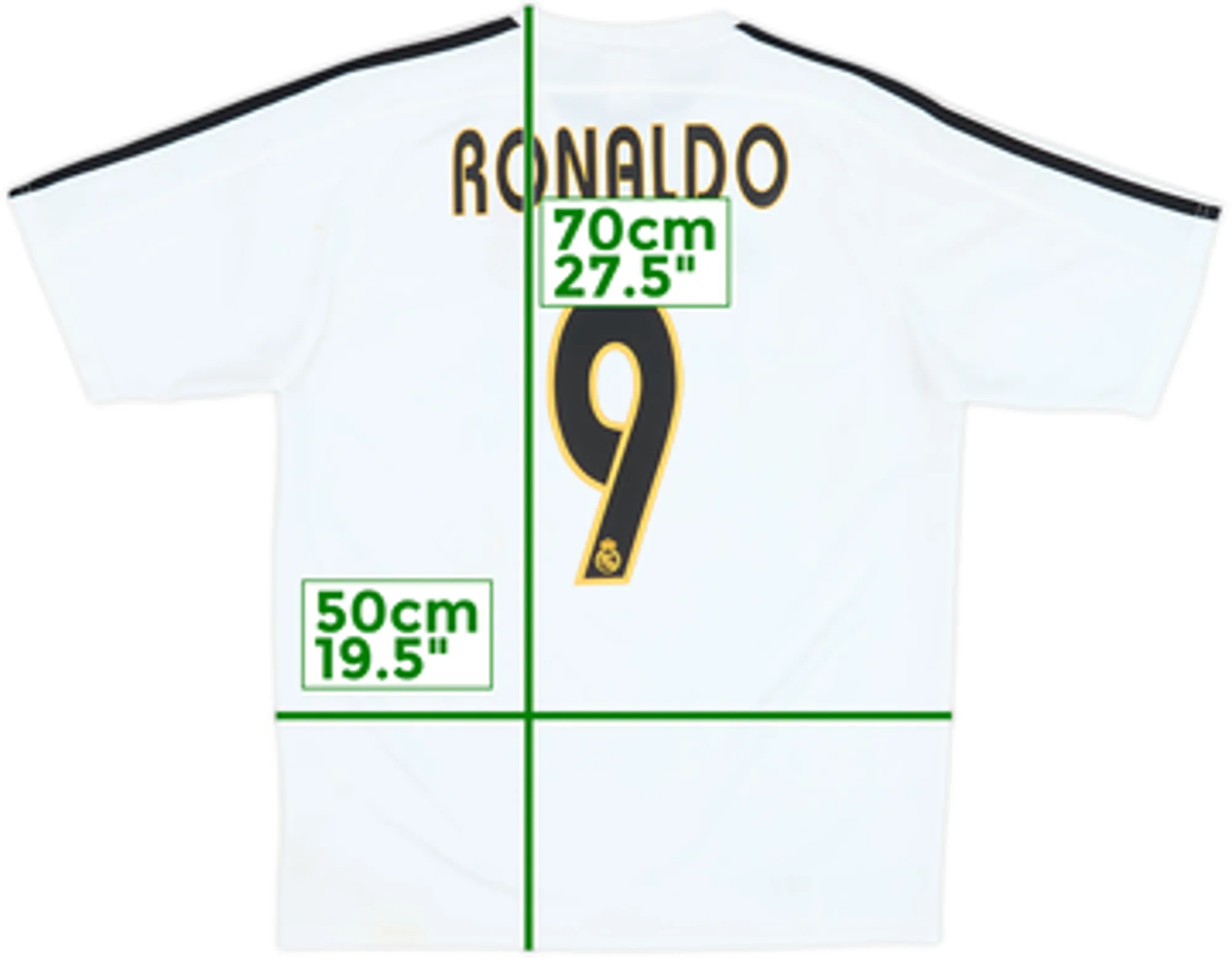 2003-04 Real Madrid Home Shirt Ronaldo #9 - 6/10 - (XL.Boys)