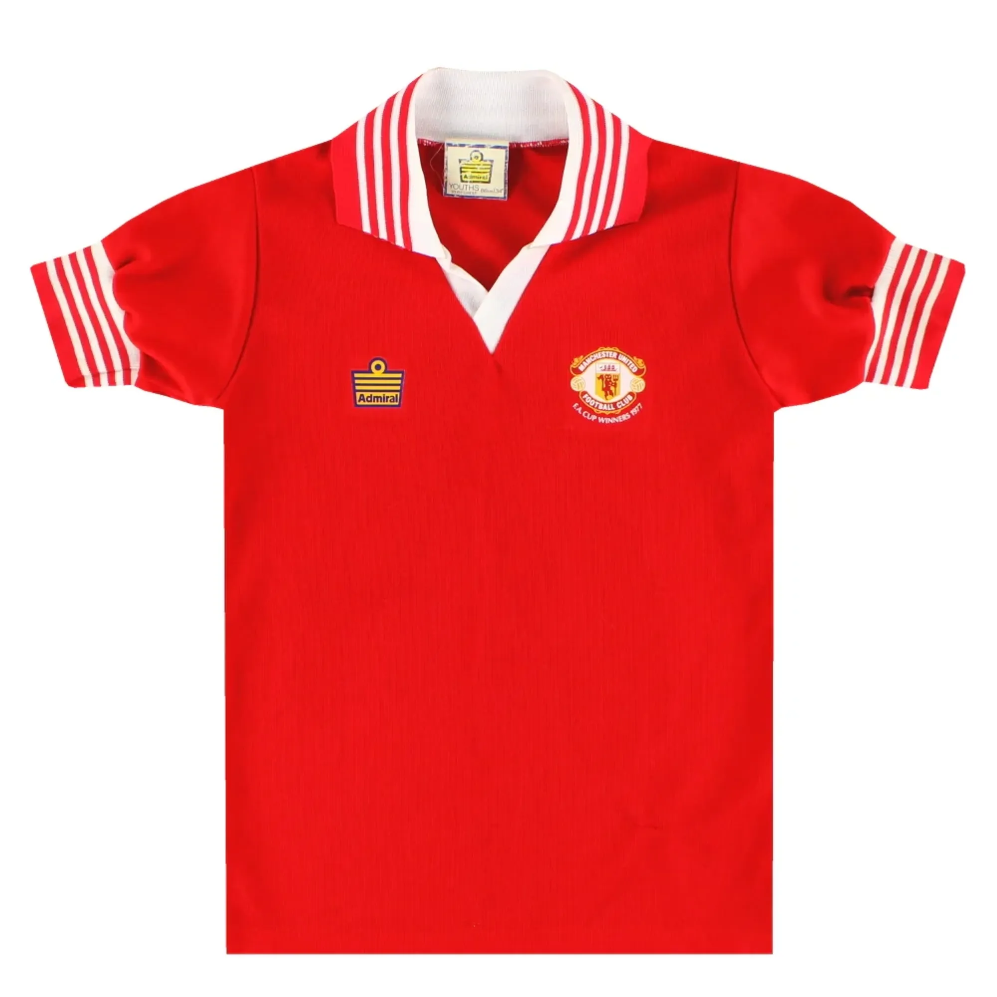 1977-80 Manchester United Admiral 'FA Cup Winners' Home Shirt Y - Manchester United / Excellent 