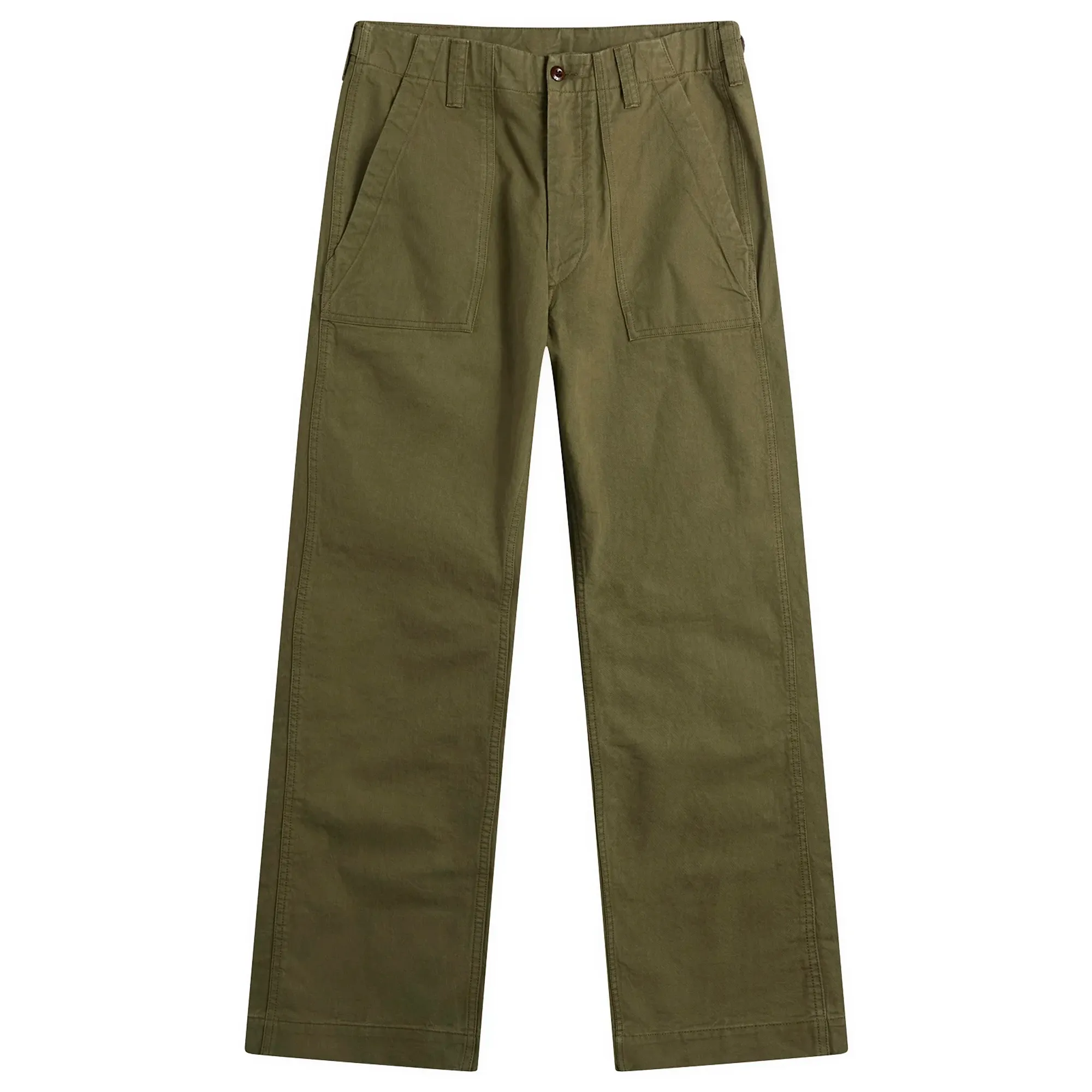 Drake's Men's Twill Fatigue Trousers Khaki