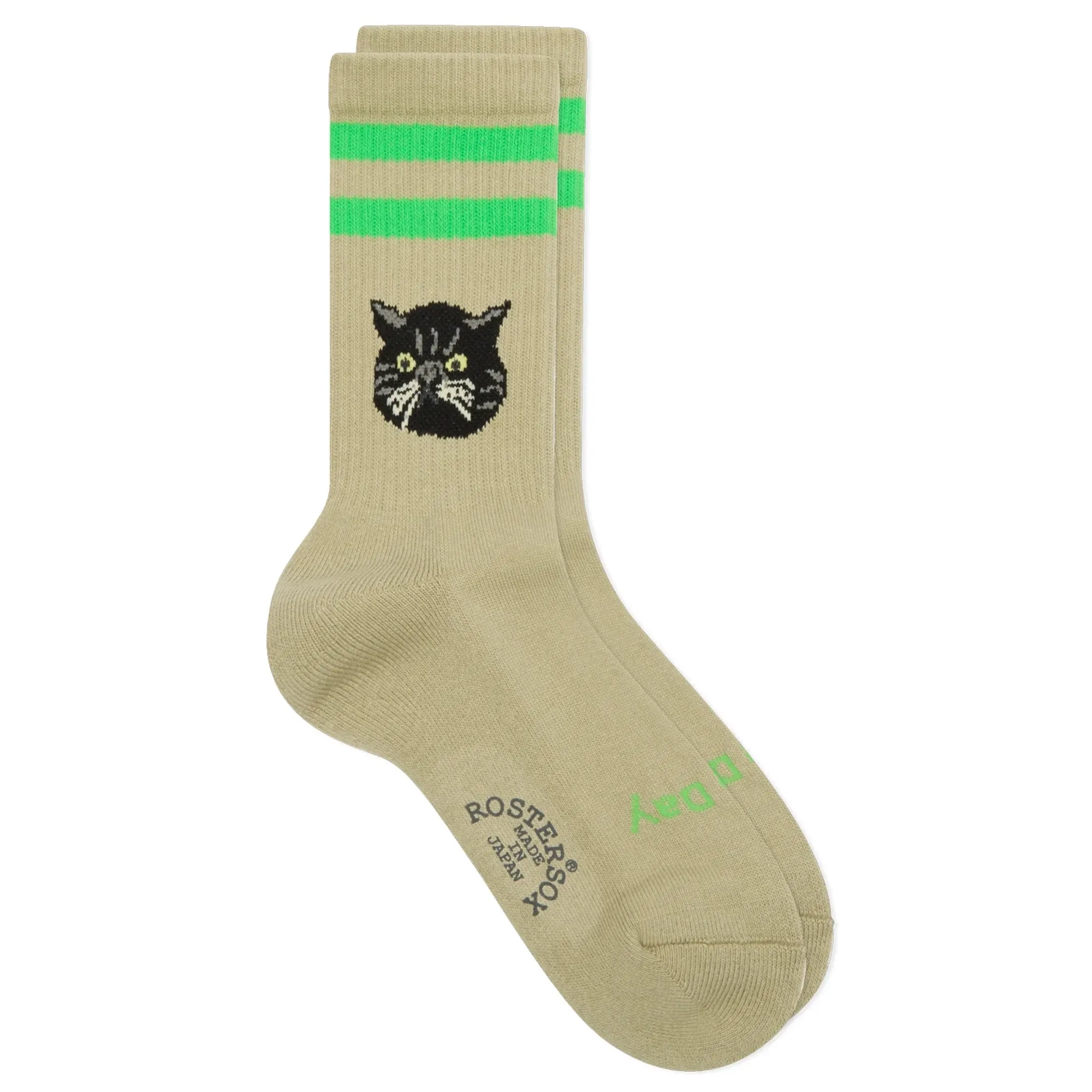 Rostersox Cat Socks Green