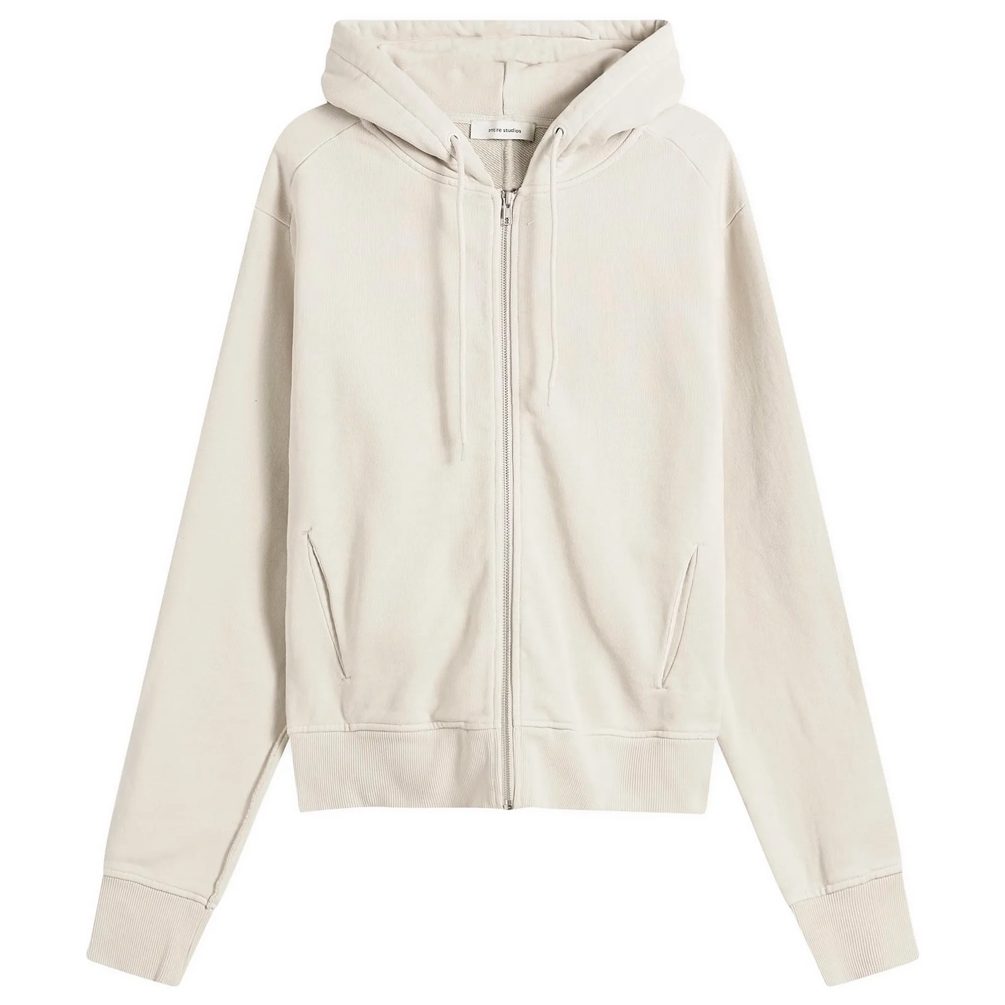 Entire Studios Men's Slim Zip Up Hoodie Off White