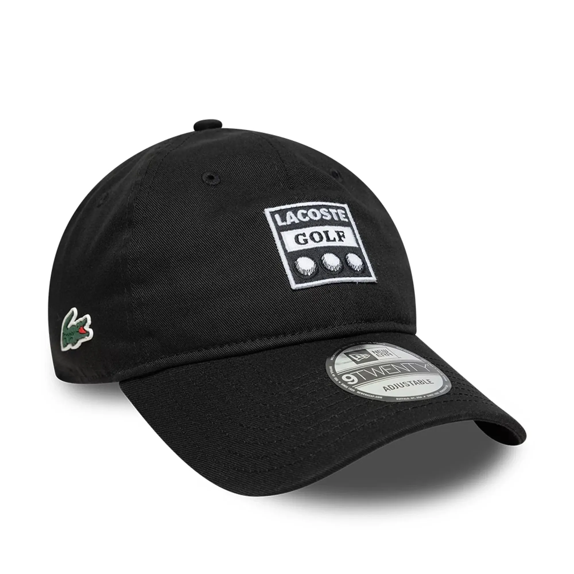 Lacoste X New Era Golf Black 9TWENTY Adjustable Cap adult unisex
