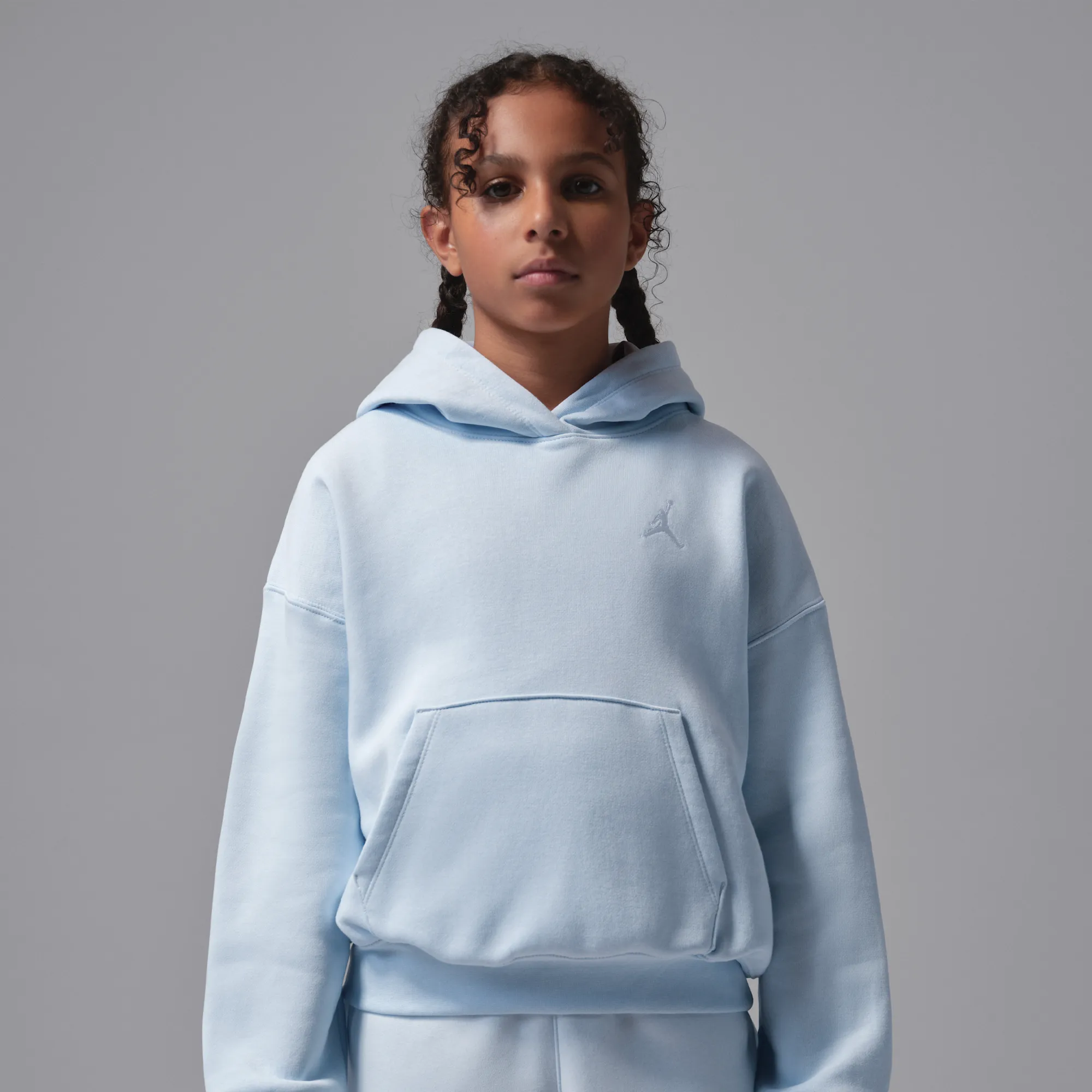 Nike Jordan Brooklyn Fleece Older Kids' Pullover Hoodie - Half Blue