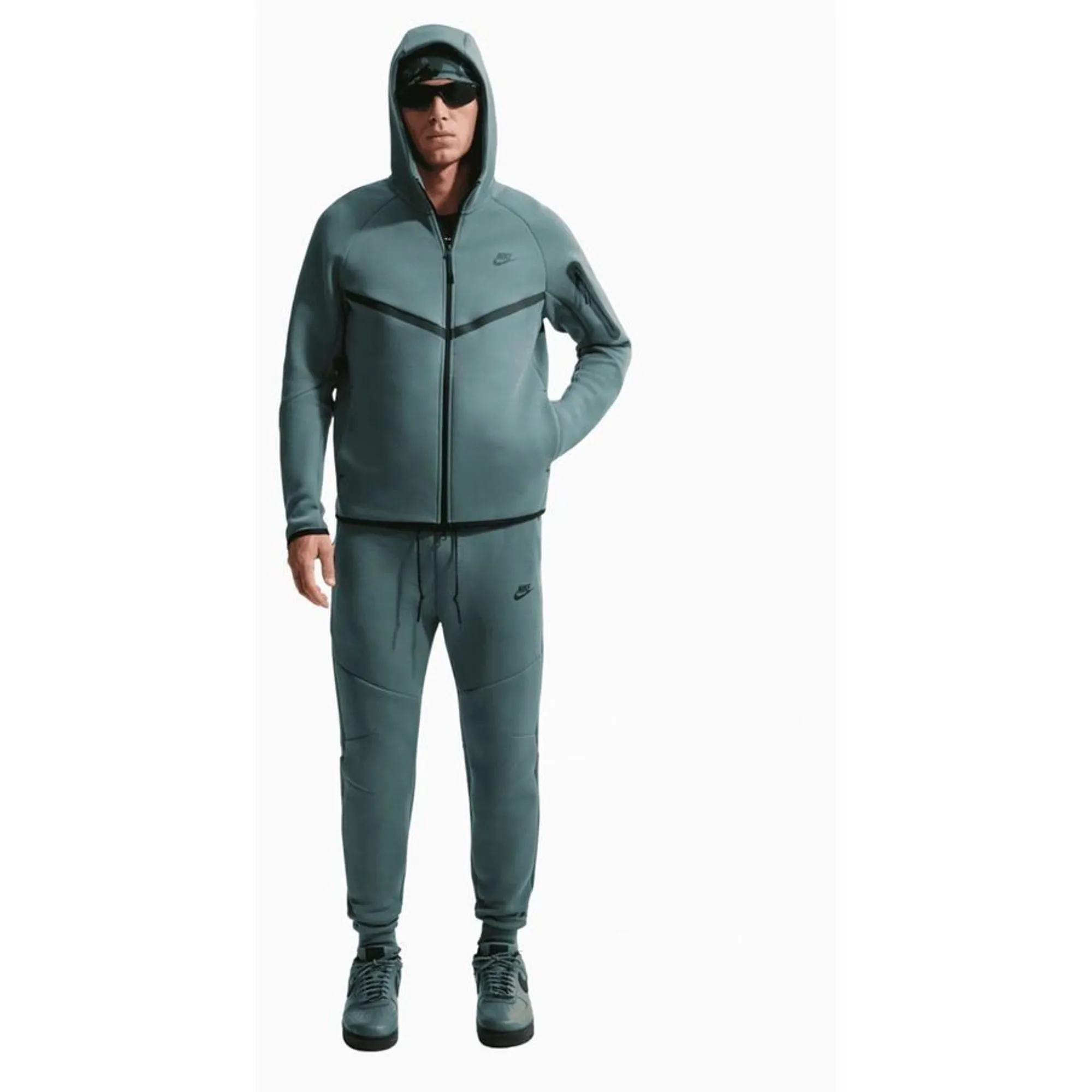 Nike Tech Fleece Full Zip Hoodie - Green - Mens