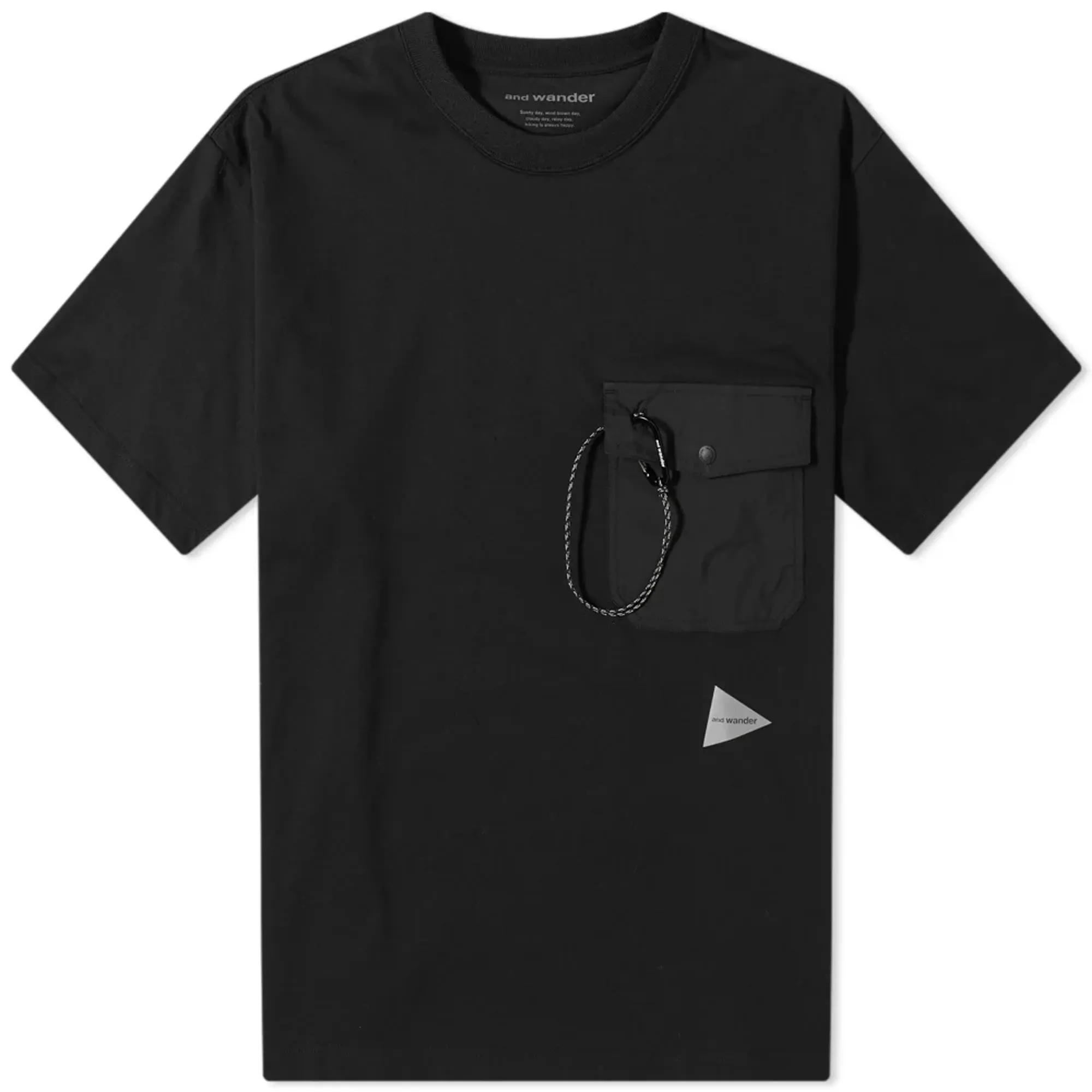 And Wander Men's Pocket T-Shirt Black