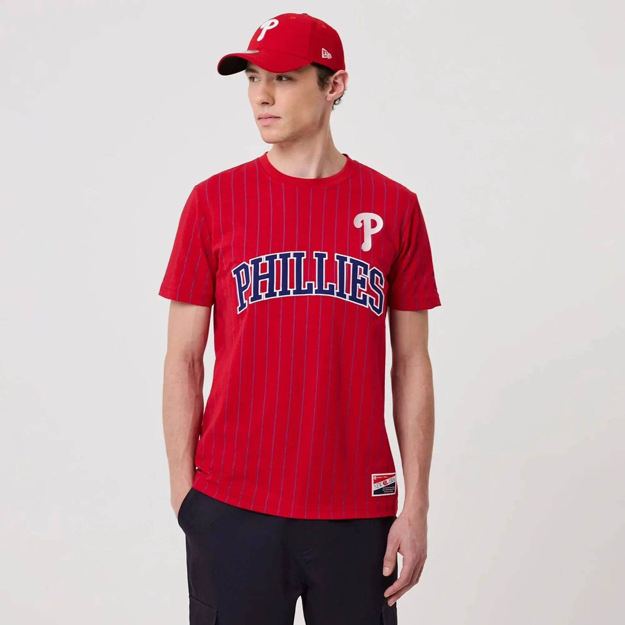 Philadelphia Phillies MLB Pinstripe Red T-Shirt New Era Cap adult unisex
