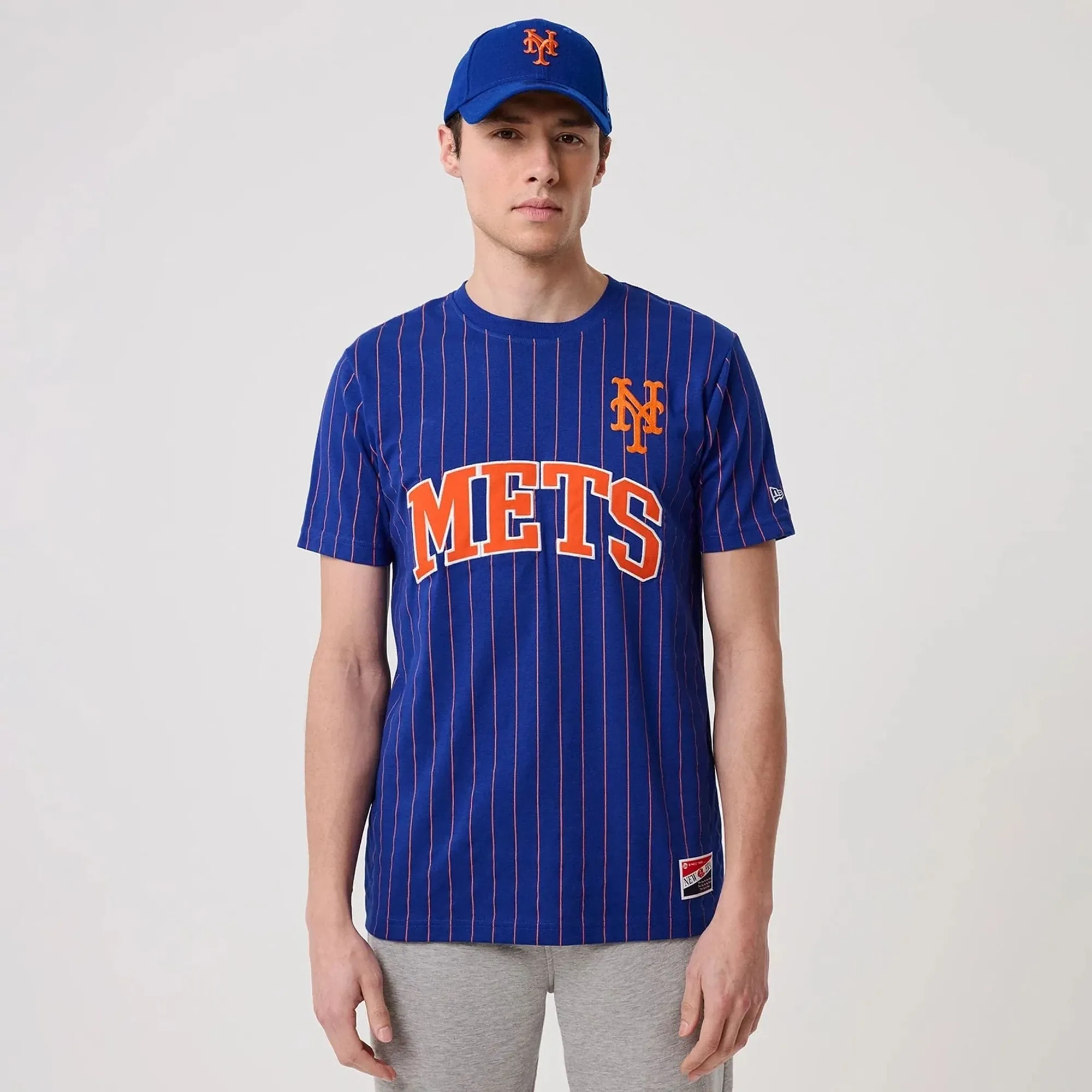 New York Mets MLB Pinstripe Blue T-Shirt New Era Cap adult unisex
