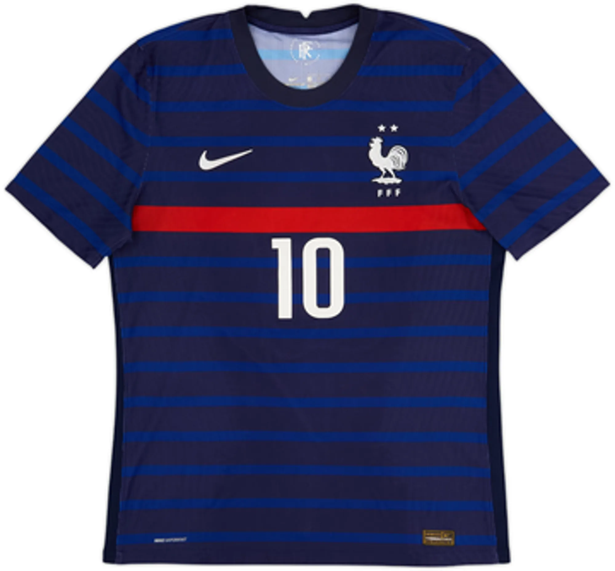 2020-21 France Authentic Home Shirt Mbappe #10 - 7/10 - (M)