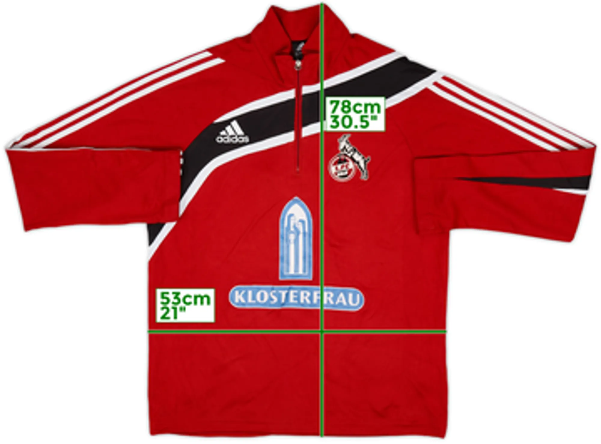 2008-09 FC Koln adidas 1/4 Zip Dril Top - 6/10 - (L/XL)