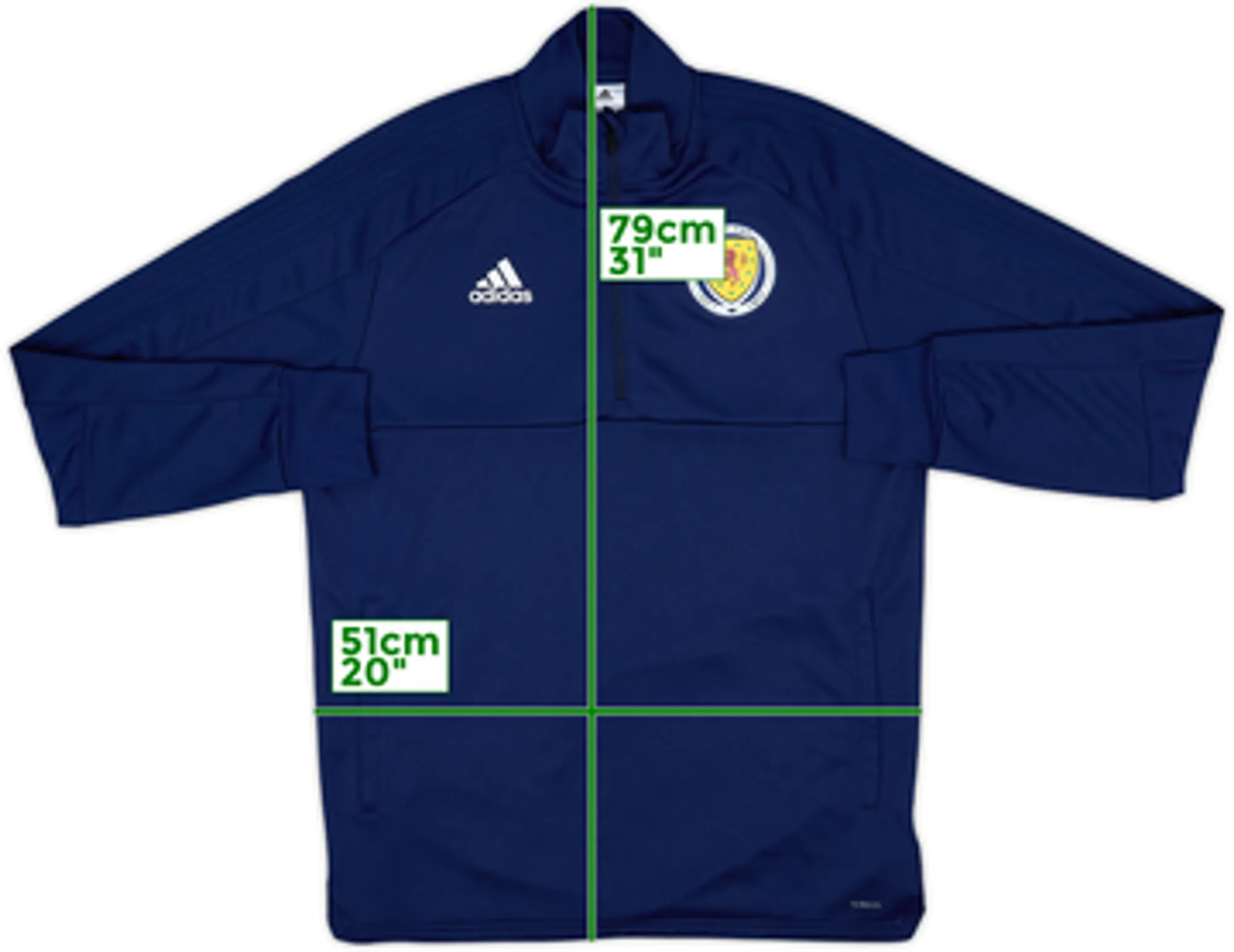 2018-19 Scotland adidas 1/4 Zip Drill Top - 8/10 - (L)