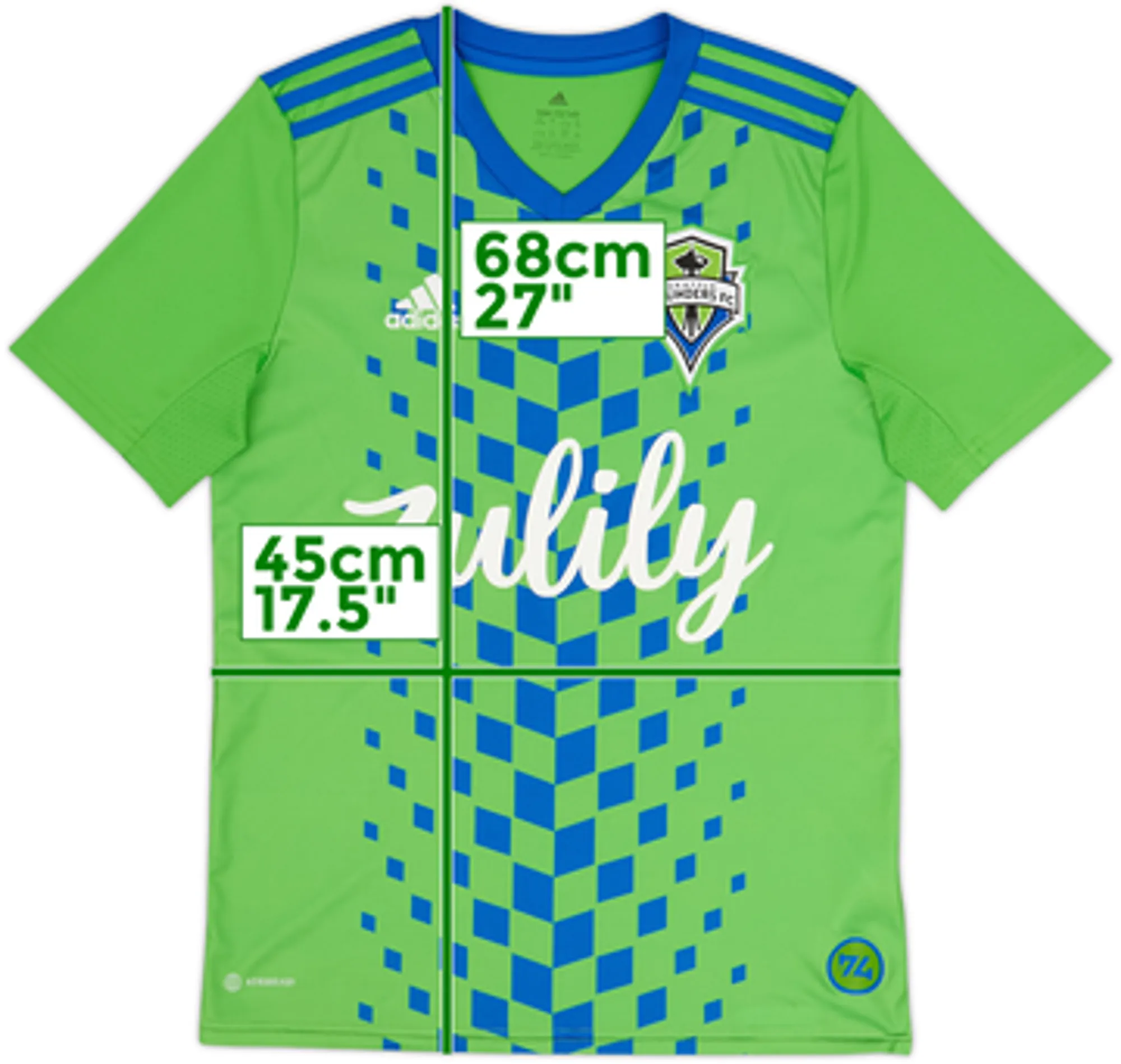2022-23 Seattle Sounders Home Shirt - 8/10 - (L.Boys)
