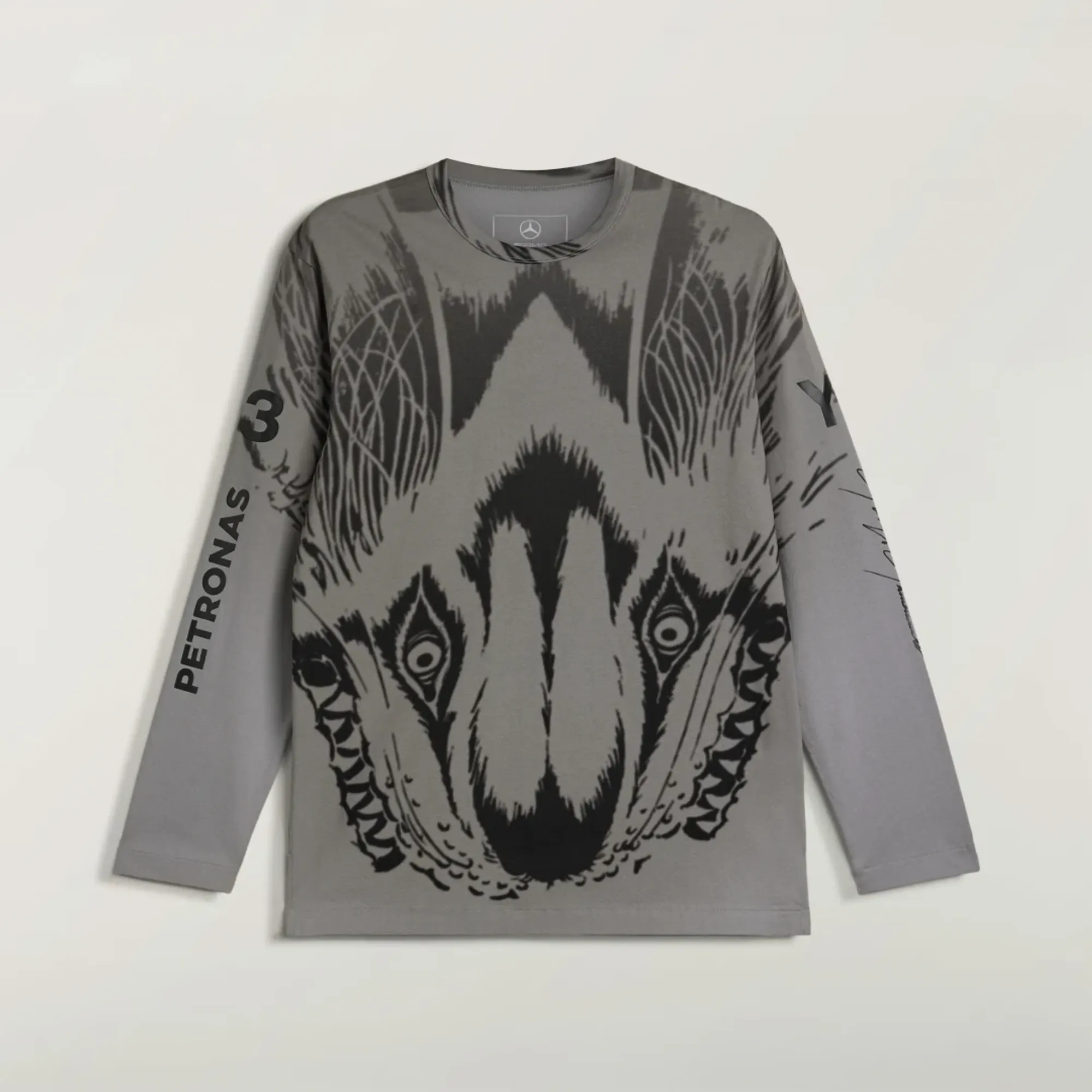 adidas Y-3 MERCEDES - AMG PETRONAS FORMULA 1 TEAM WOLF GRAPHIC LONG SLEEVE T-Shirt