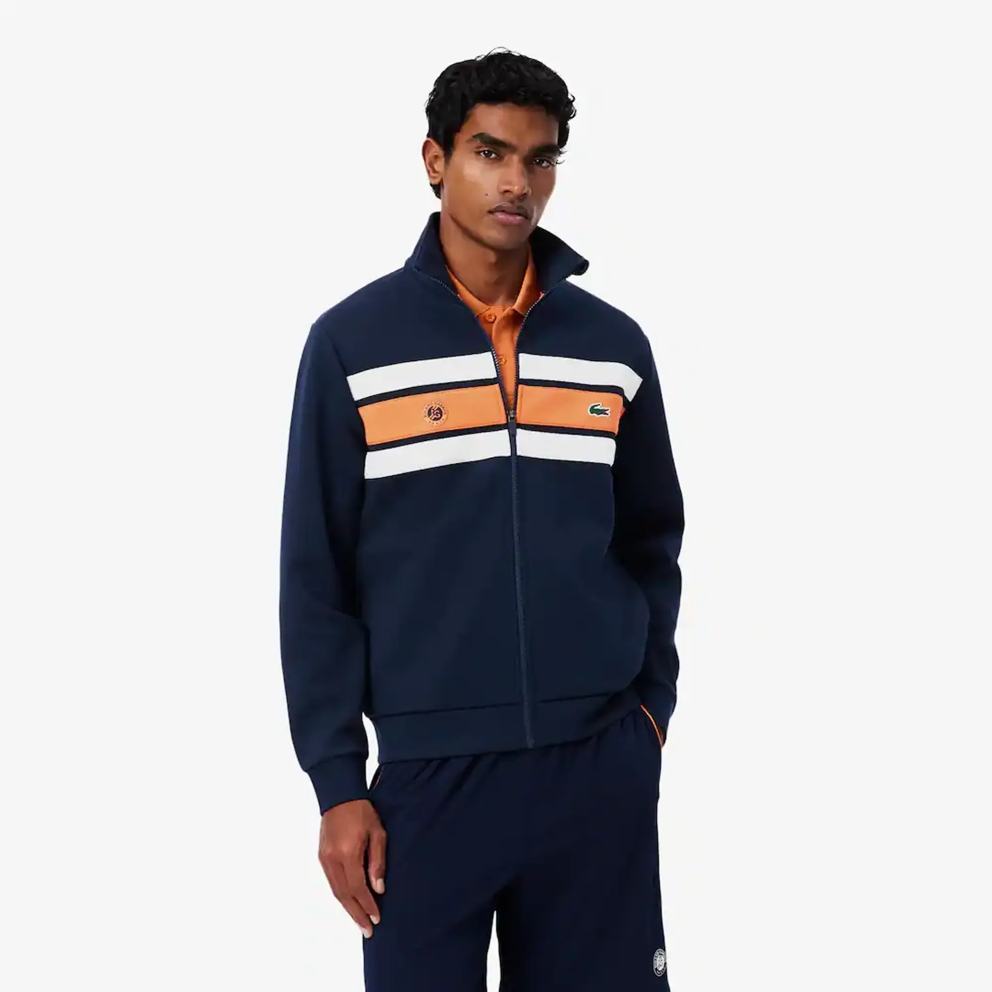 Lacoste Roland-Garros Edition Ballboy Jacket - Bleu Marine / Orange