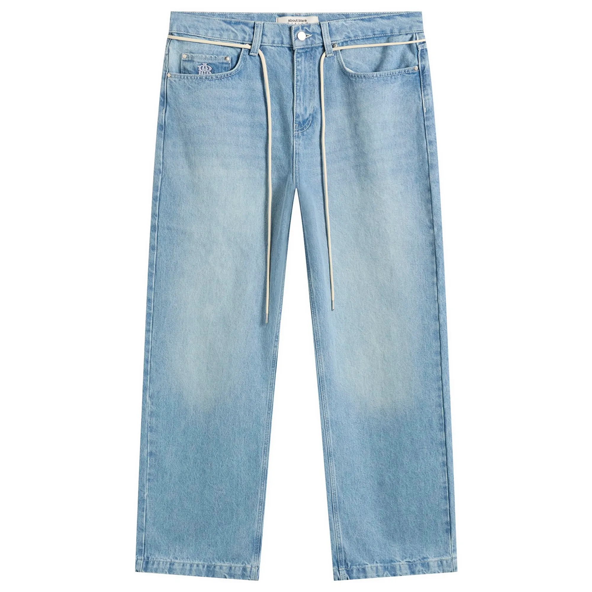 about:blank Men's Wide Leg Denim Light Blue Wash