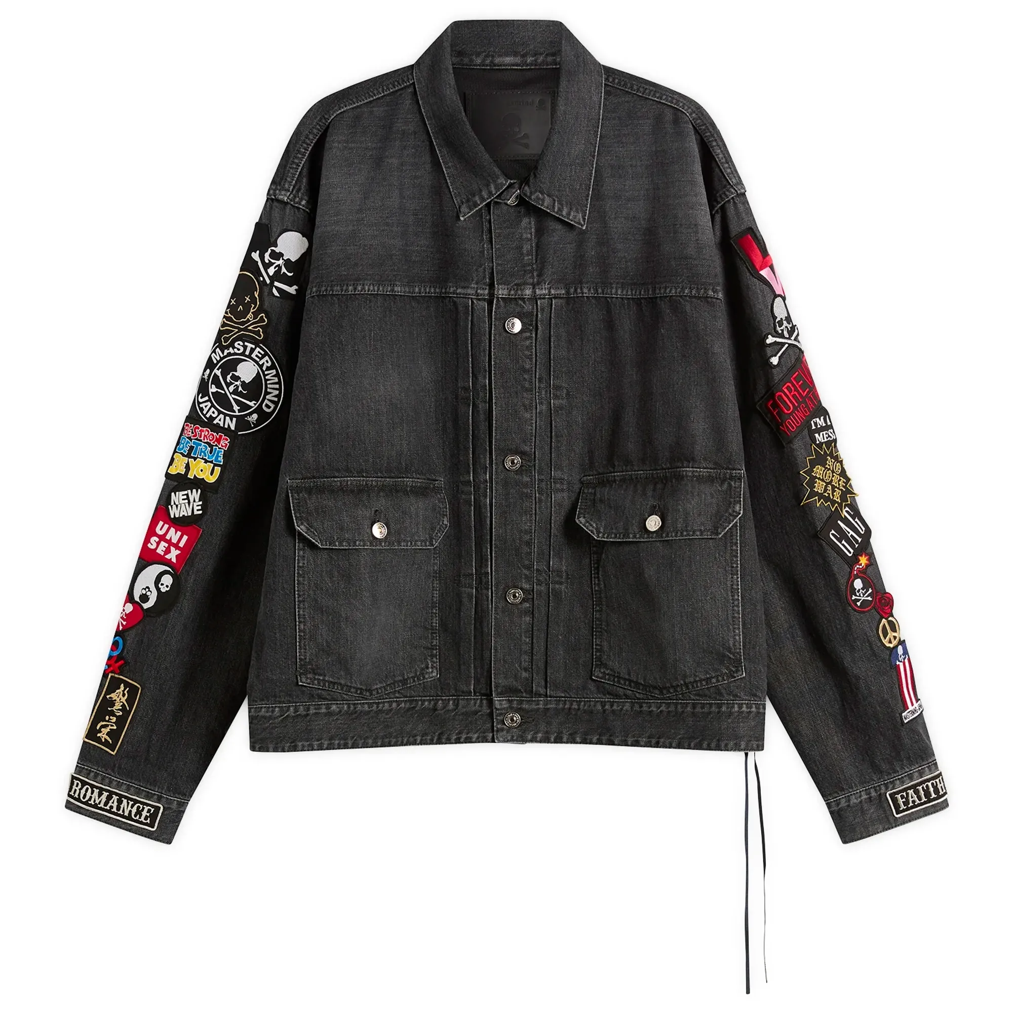 MASTERMIND WORLD Men's Patched Denim Jacket Black