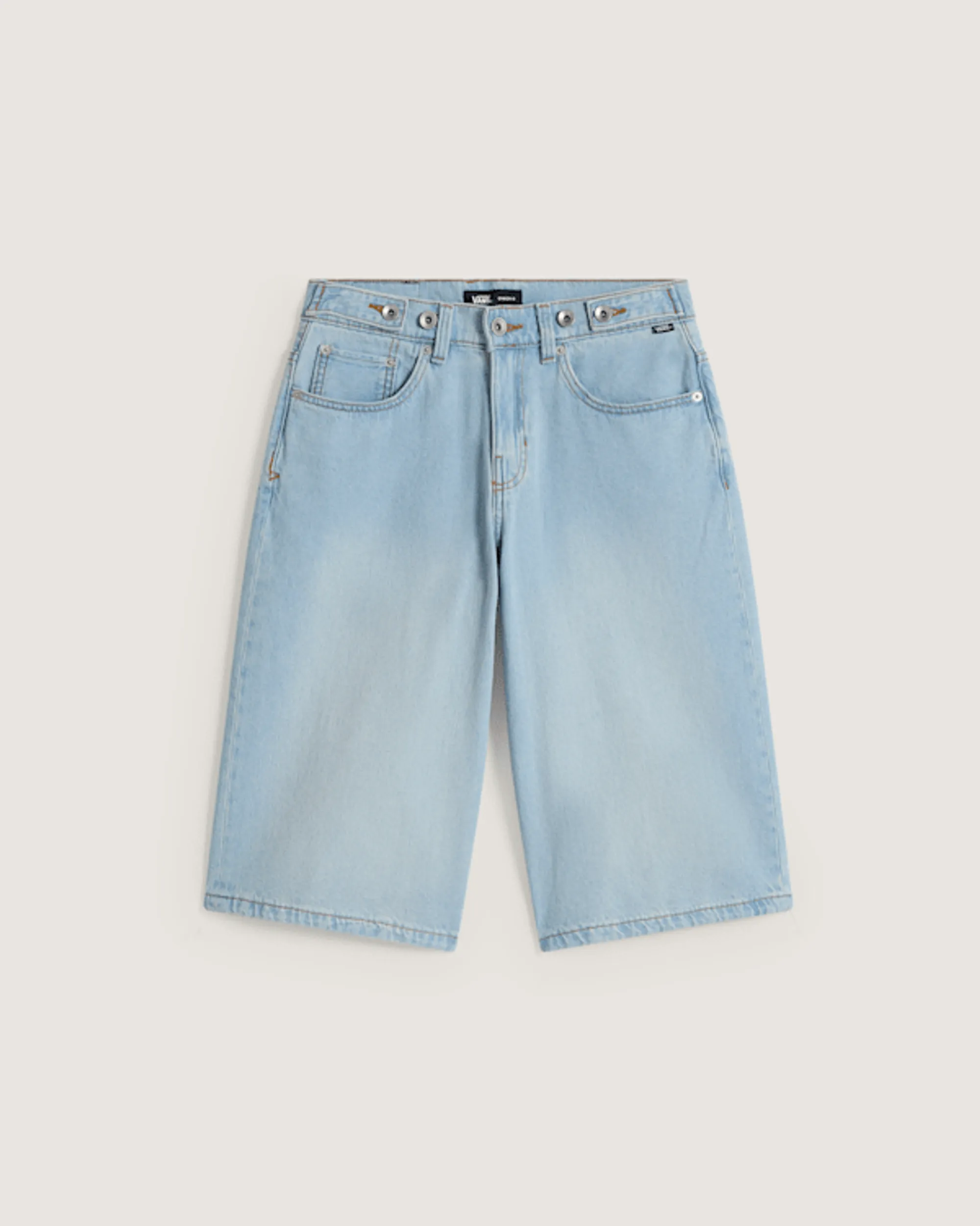 Vans - Cinched Check 5 Baggy Short Light Stonewash, Woman, Blue